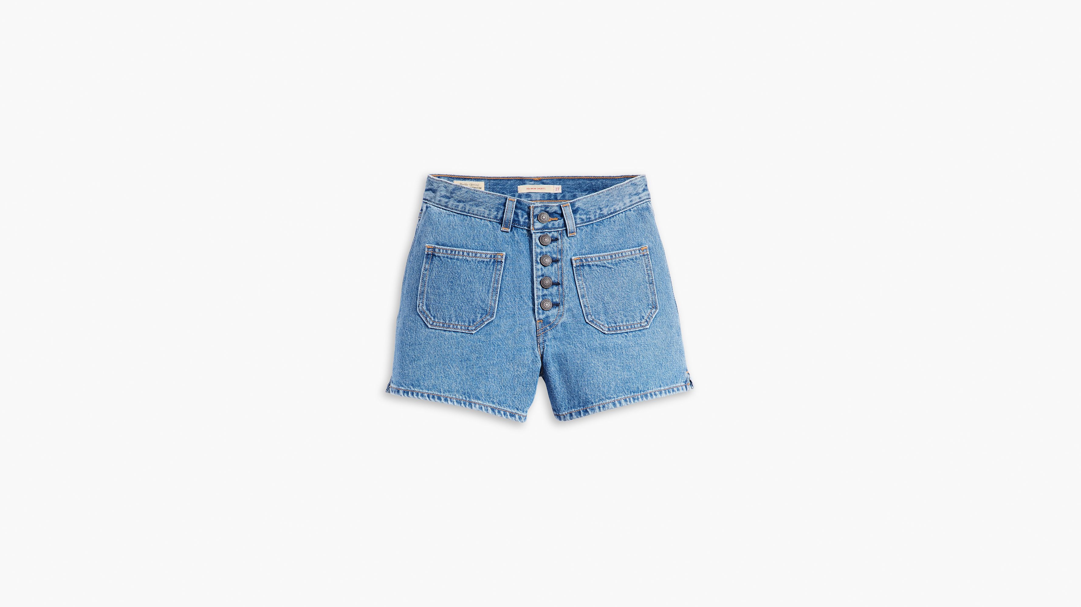 80s Mom Patch Pocket Women's Shorts - Medium Wash