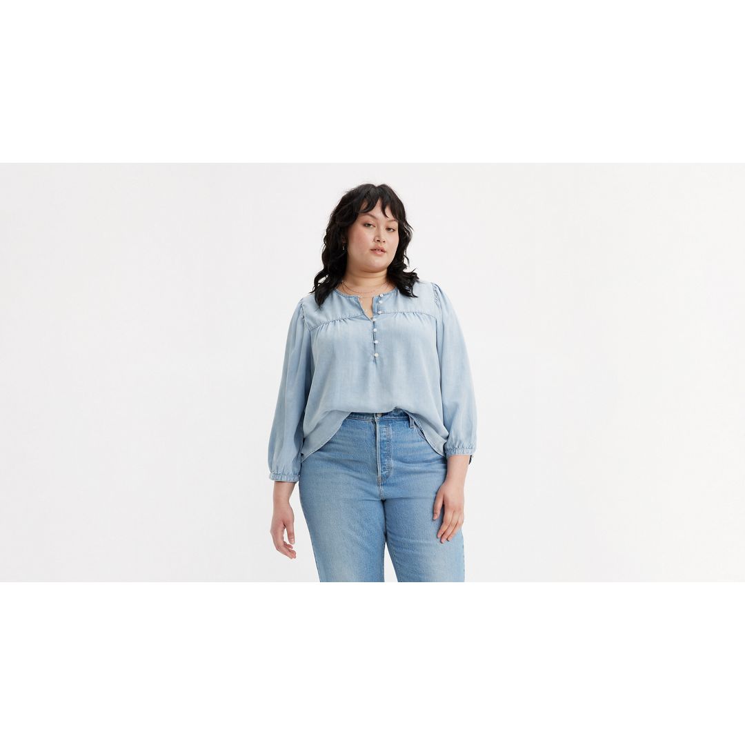 Levi's Halsey Blouse (plus Size) In Blue