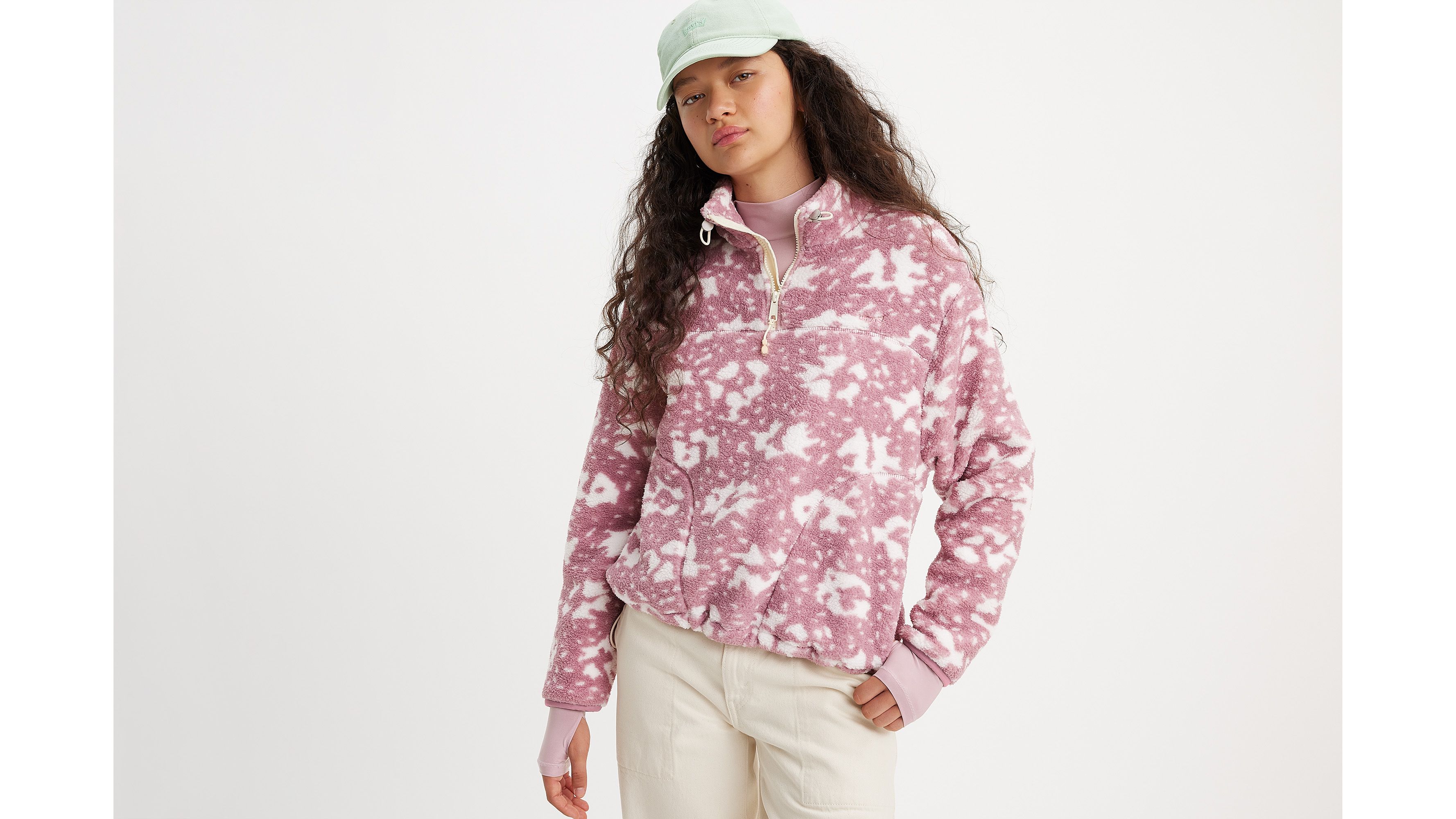 Pink sherpa outlet sweatshirt