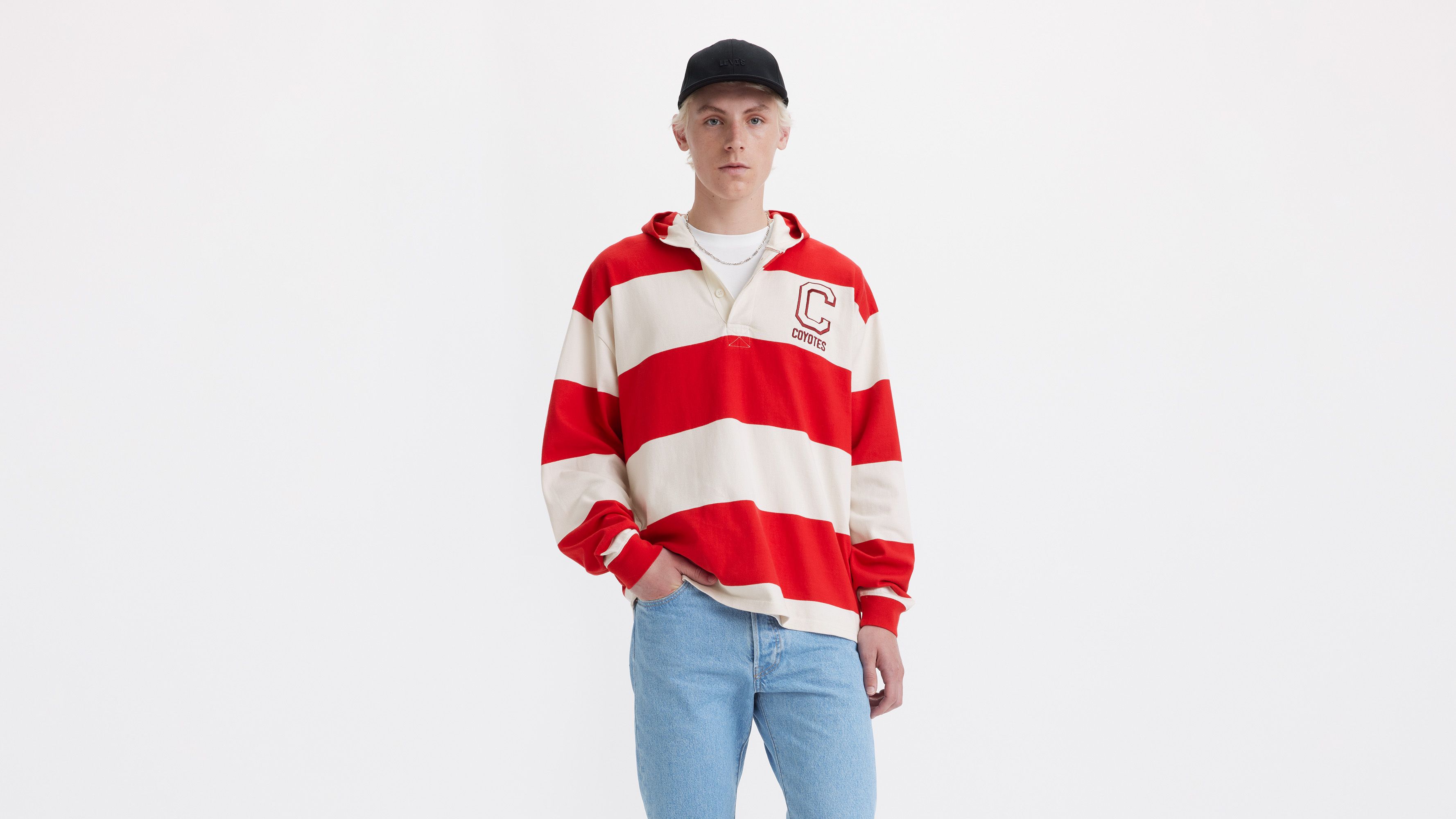 Levis hoodie store red white blue