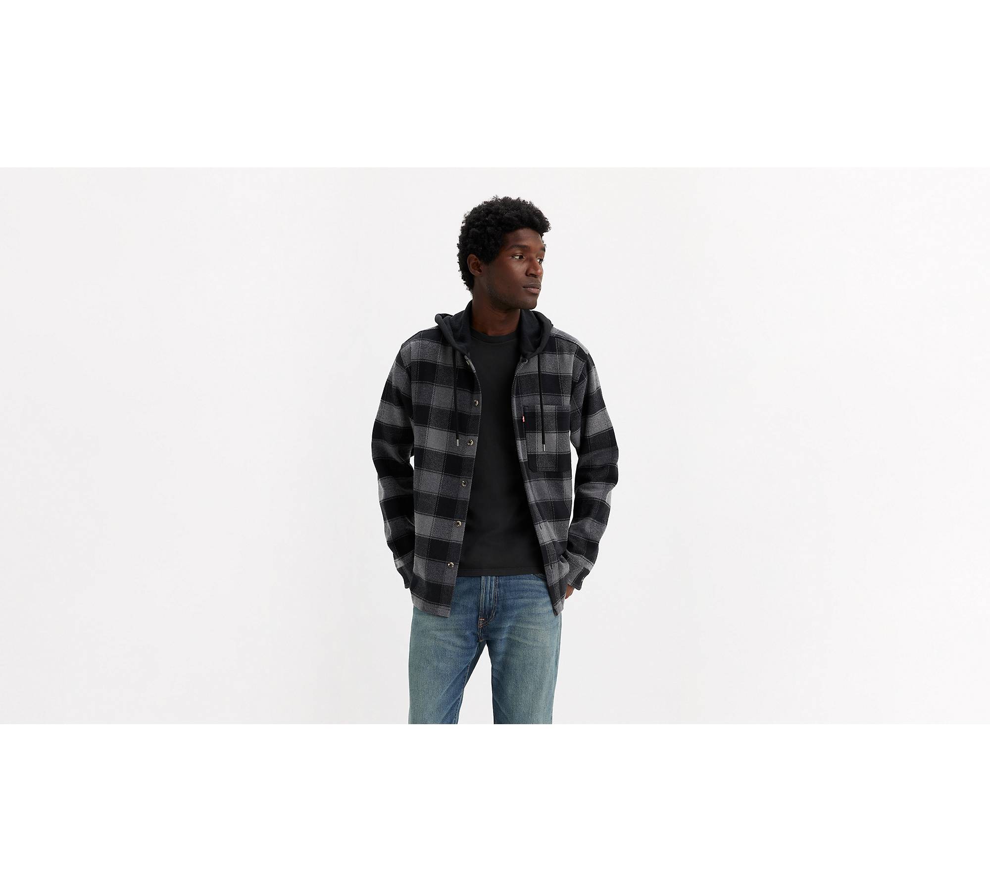 Heavyweight Hooded Flannel Shirt - Black | Levi's® US