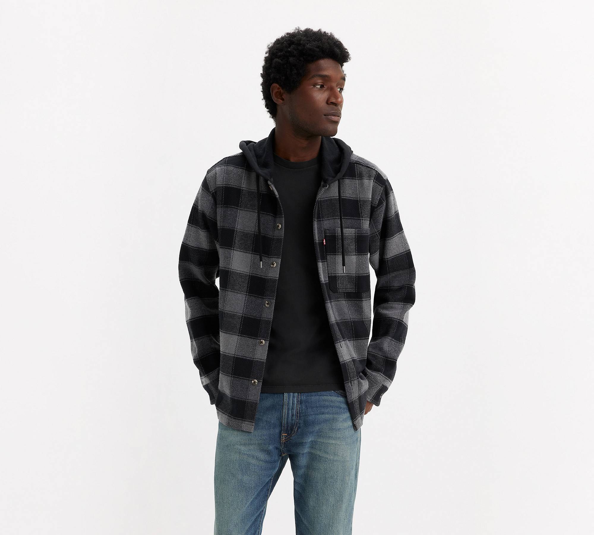 Heavyweight Hooded Flannel Shirt - Black | Levi's® US