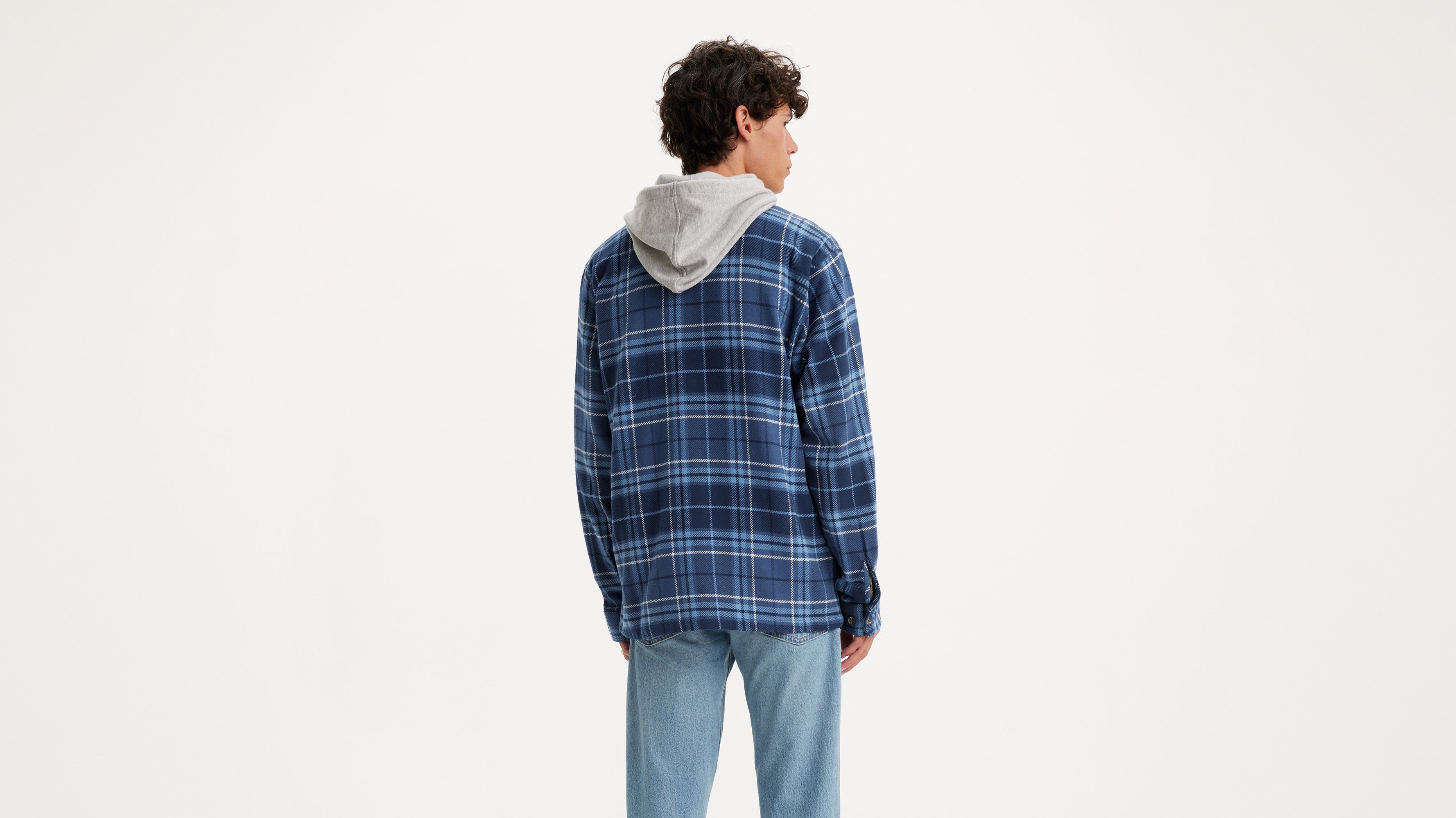 Blue flannel with discount hood