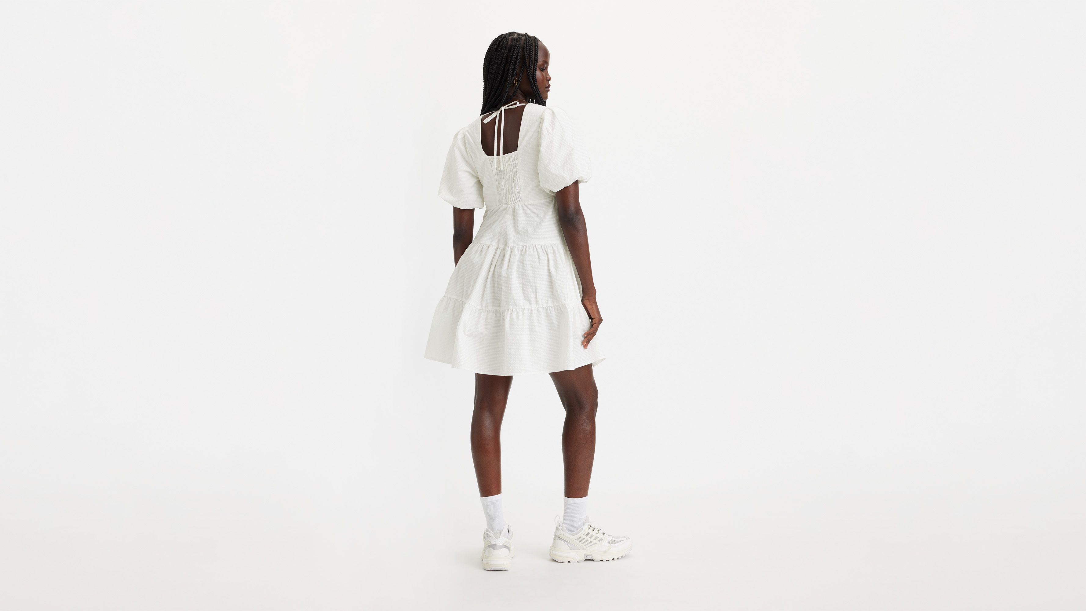 Volume Sleeve Tiered Dress - White | Levi's® US