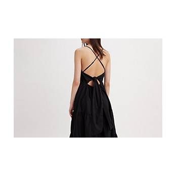 Maxi Tiered Slip Dress - Black