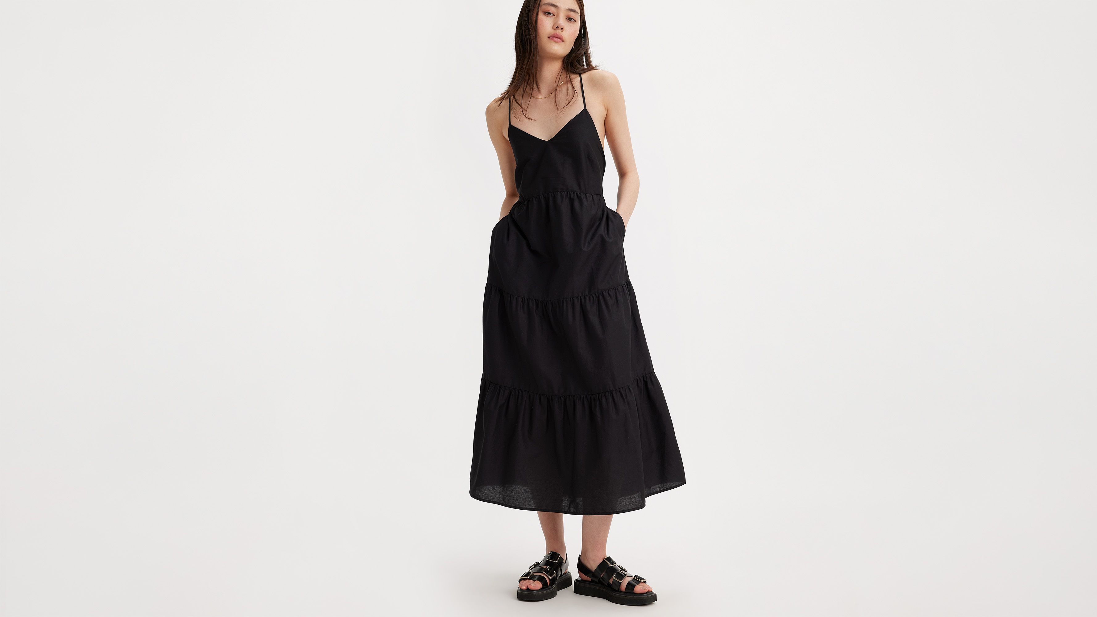 Maxi Slip Dress Black Levi's® GB