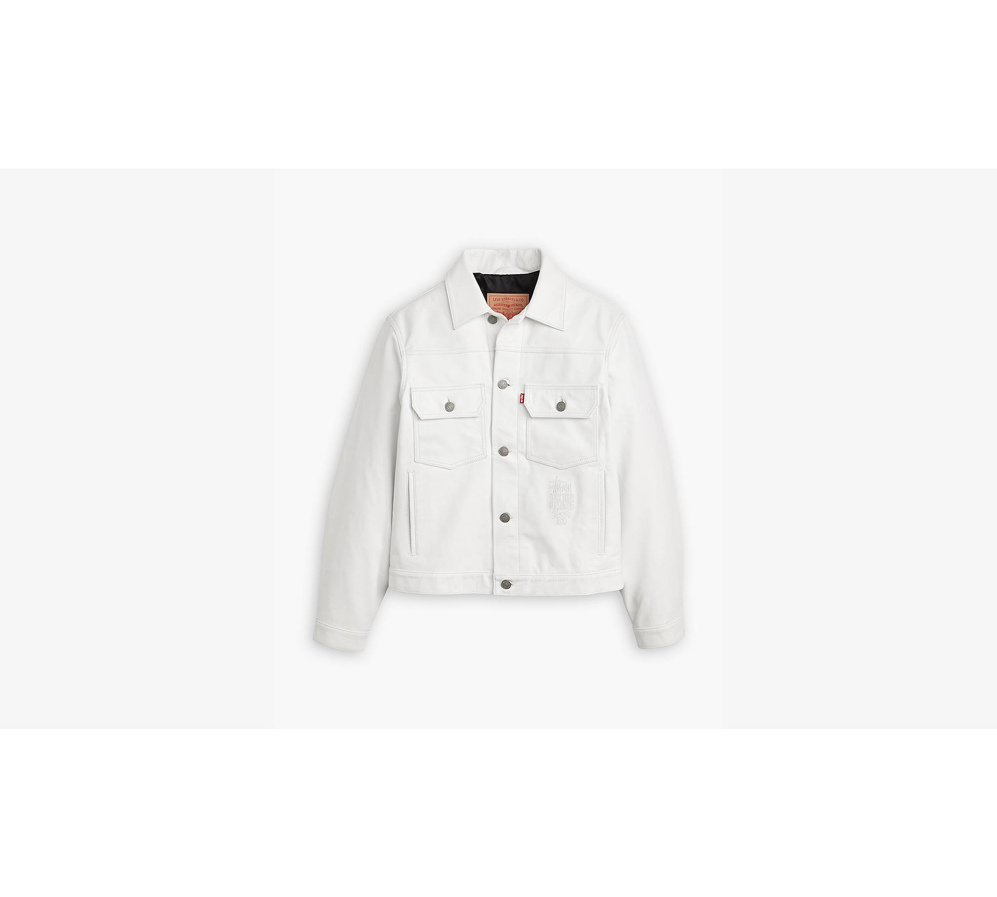 Stüssy & Levi's® Leather Trucker Jacket - White | Levi's® CA
