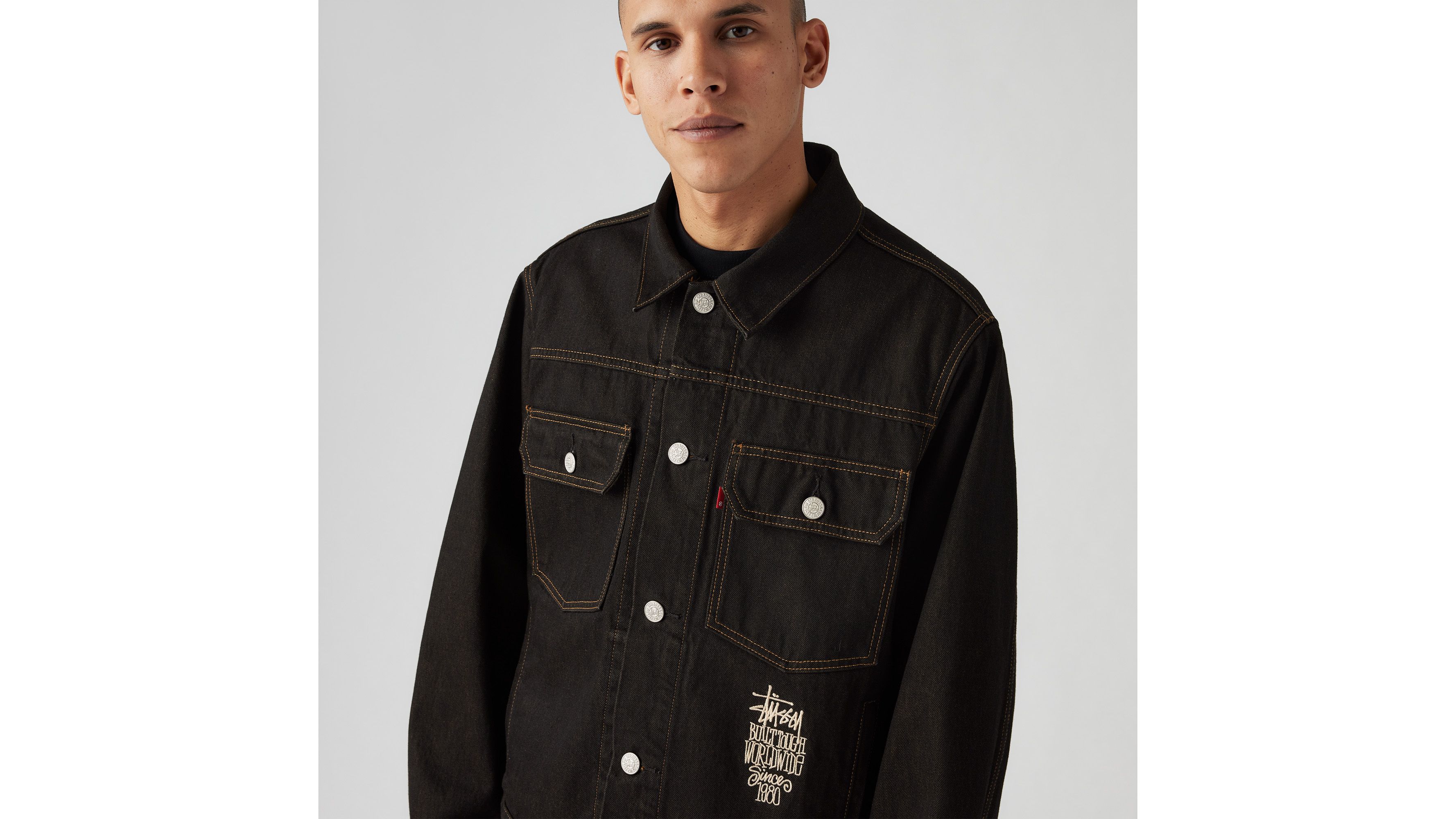 Stüssy u0026 Levi's® Crispy Rinse Trucker Jacket - Black | Levi's® US