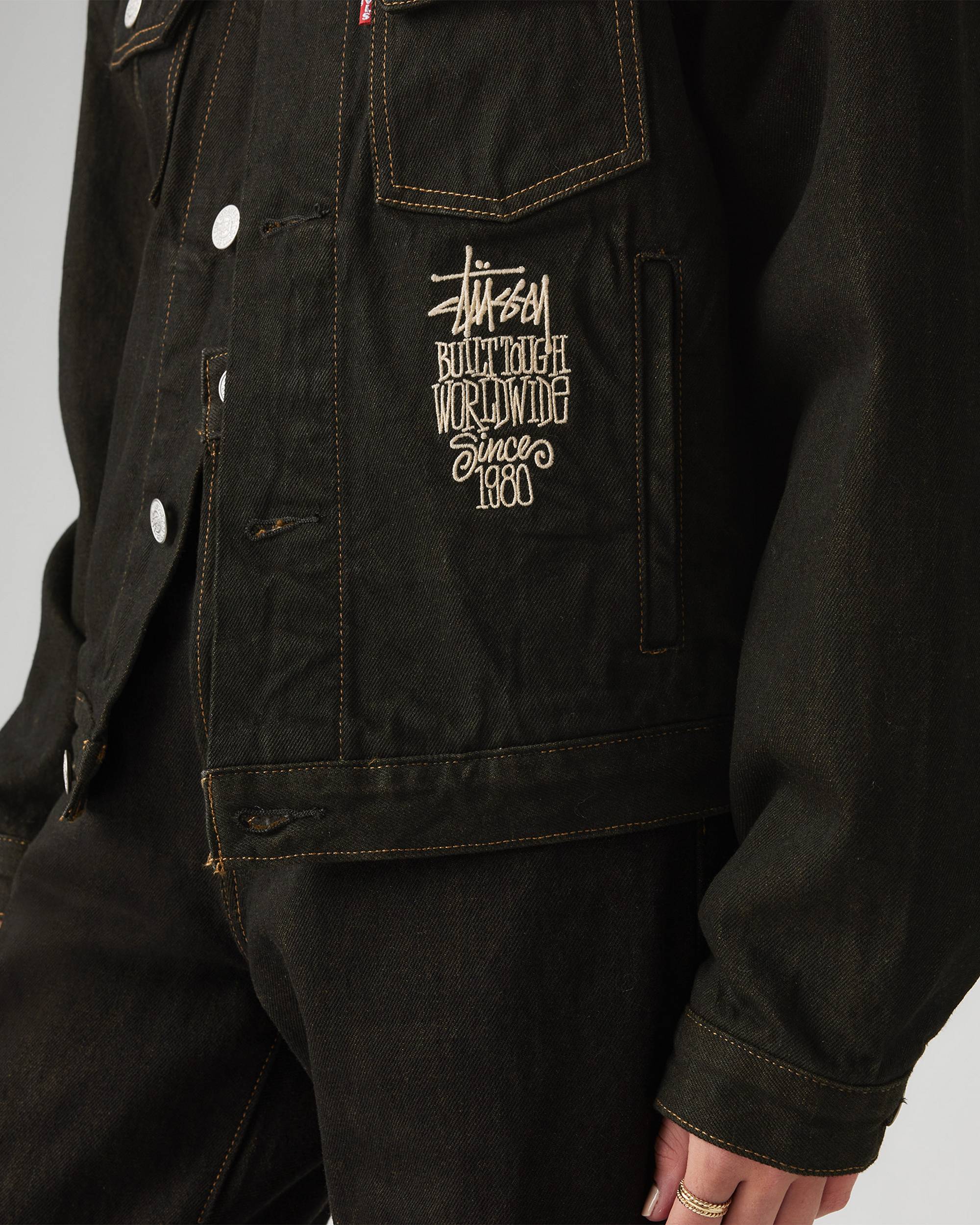 Stüssy & Levi's® Crispy Rinse Trucker Jacket - Black Stüssy & Levi's® Crispy Rinse Trucker Jacket - Black