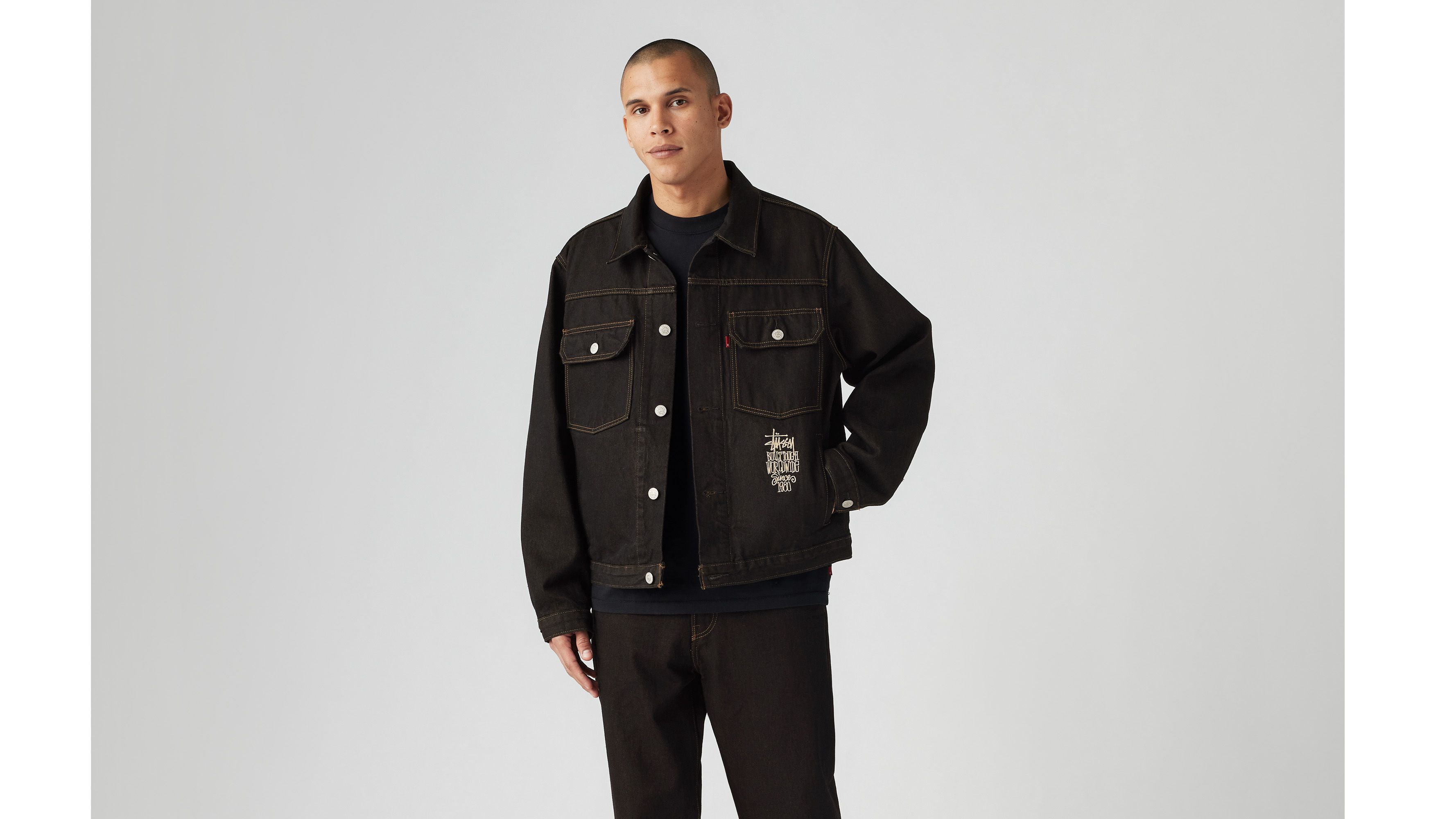 Stüssy u0026 Levi's® Crispy Rinse Trucker Jacket - Black | Levi's® US