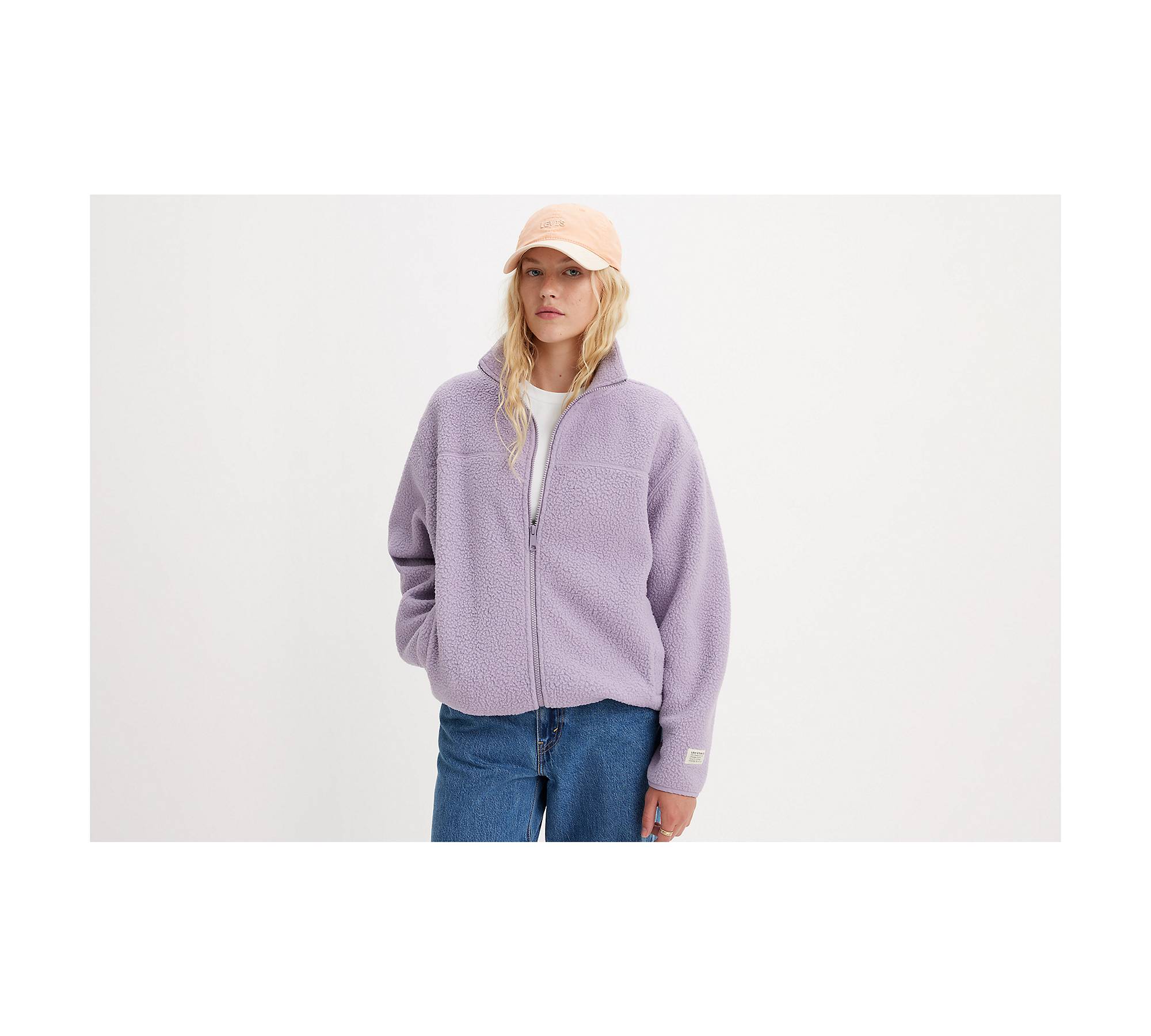 Shop Purple Brand Logo Fleece Cotton Oversized Hoodie