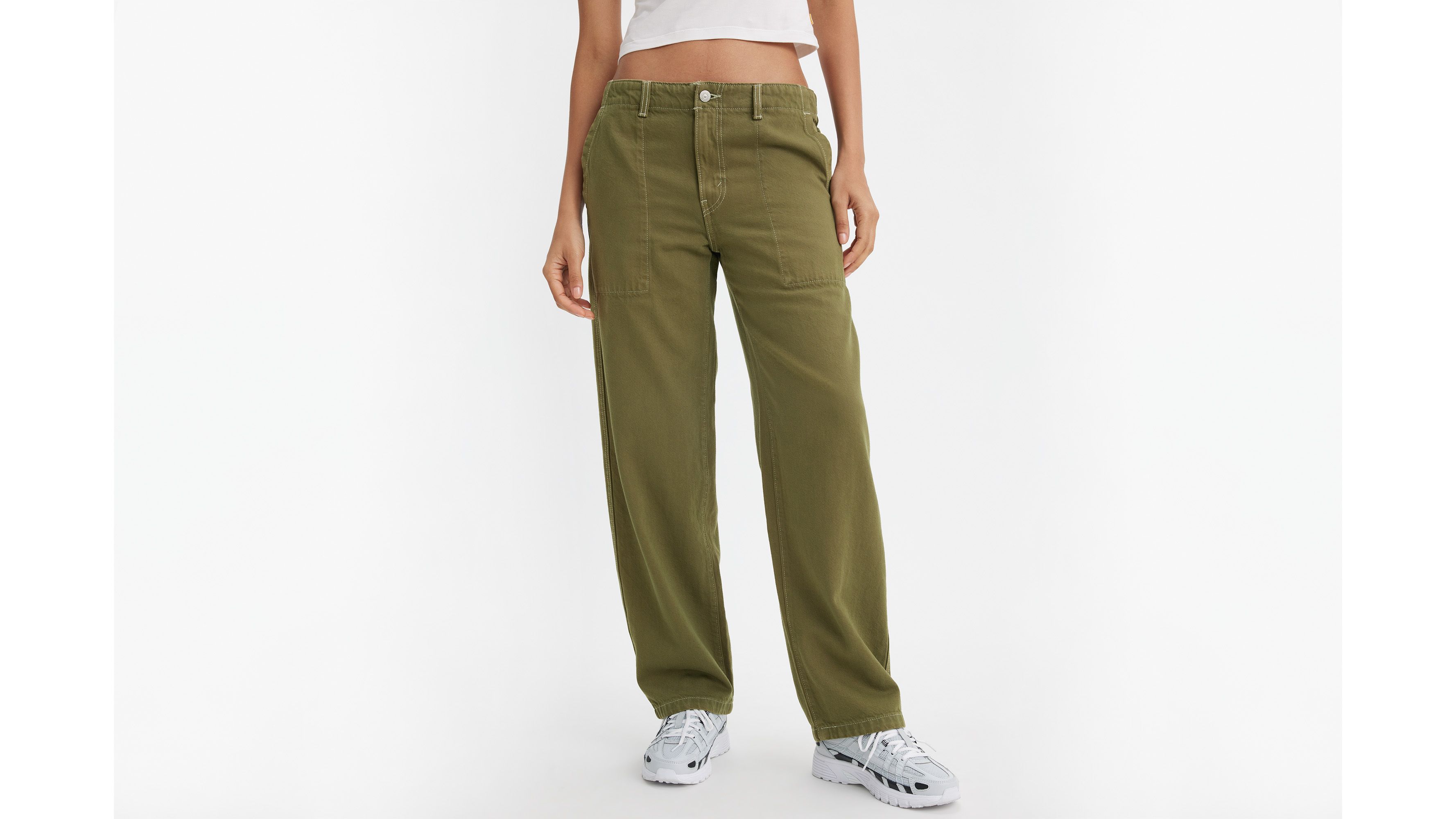 me Women's Cuffed Utility Pants - Sage Green - Size 10