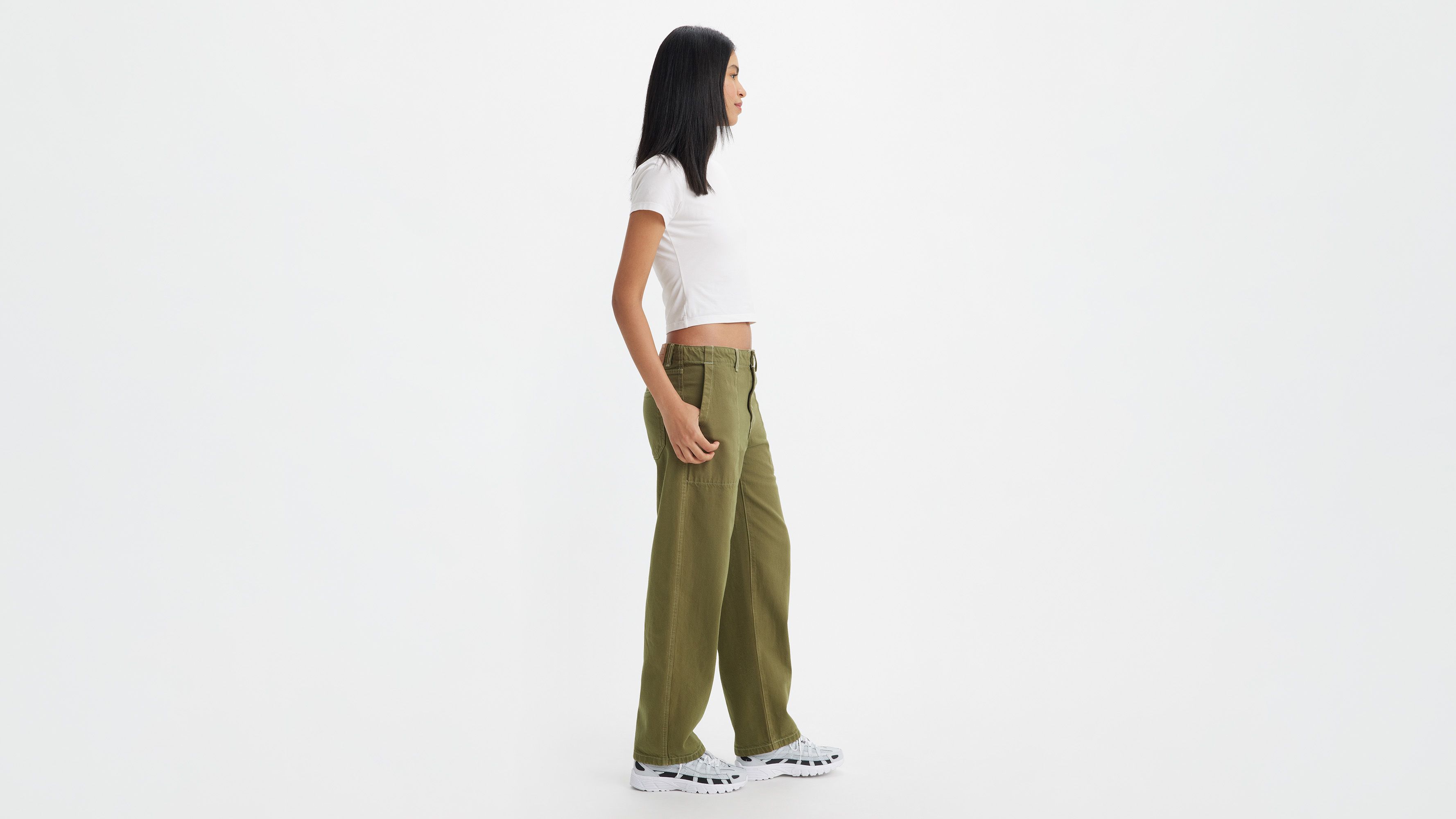 me Women's Cuffed Utility Pants - Sage Green - Size 12