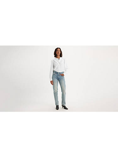 리바이스 Levi 501 Original Fit Transitional Cotton Womens Jeans,Idea Lady - Medium Wash