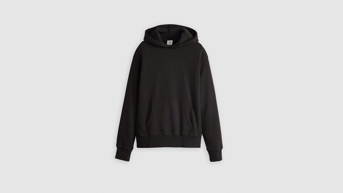 Authentic Hoodie Garment Dye Sweatshirt — Black Agate - Black