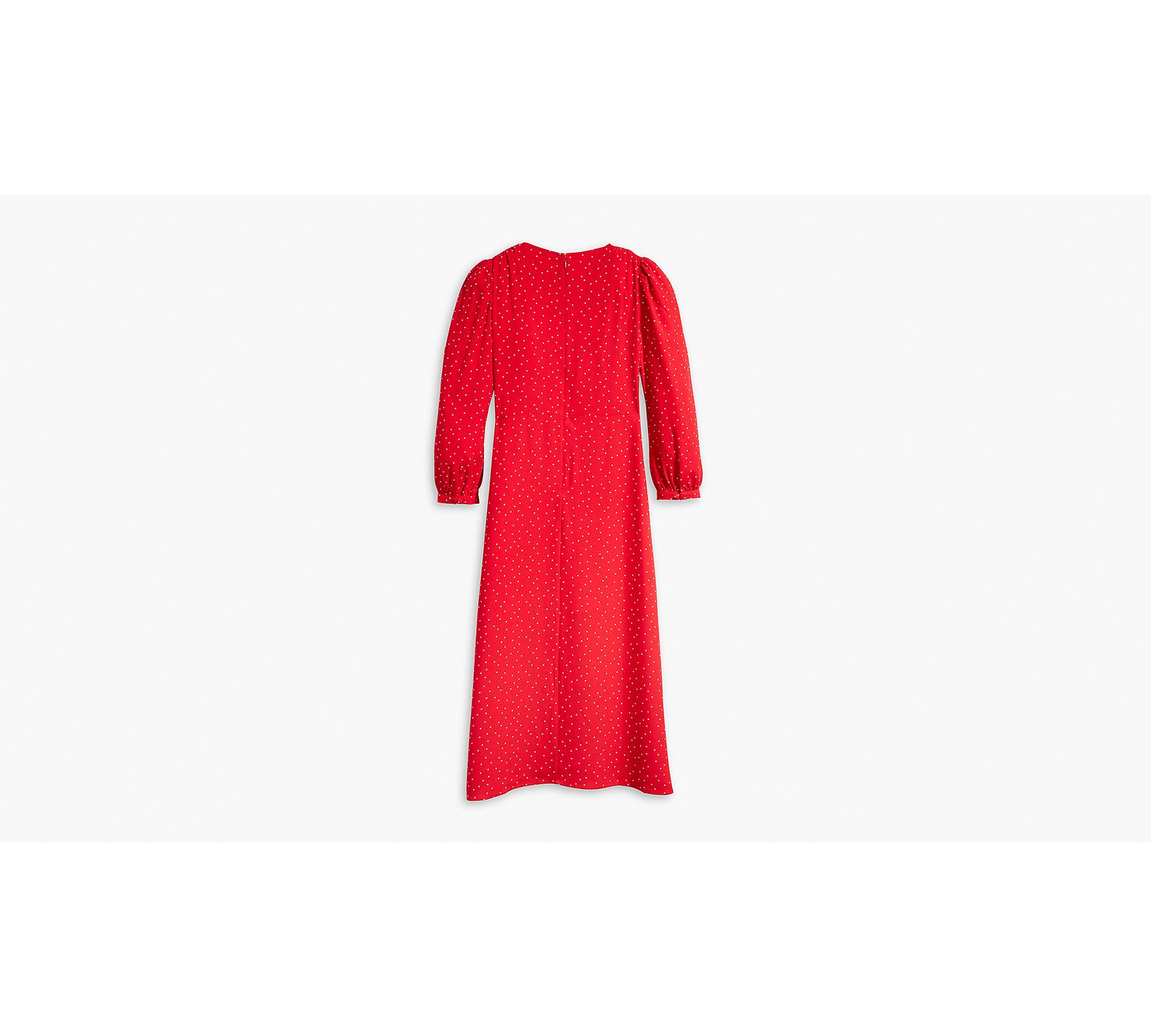 Lopecy-Sta Casual Swing Dress Midi Length Sundresses for Women Short Sleeve  Squart Neck Red - M