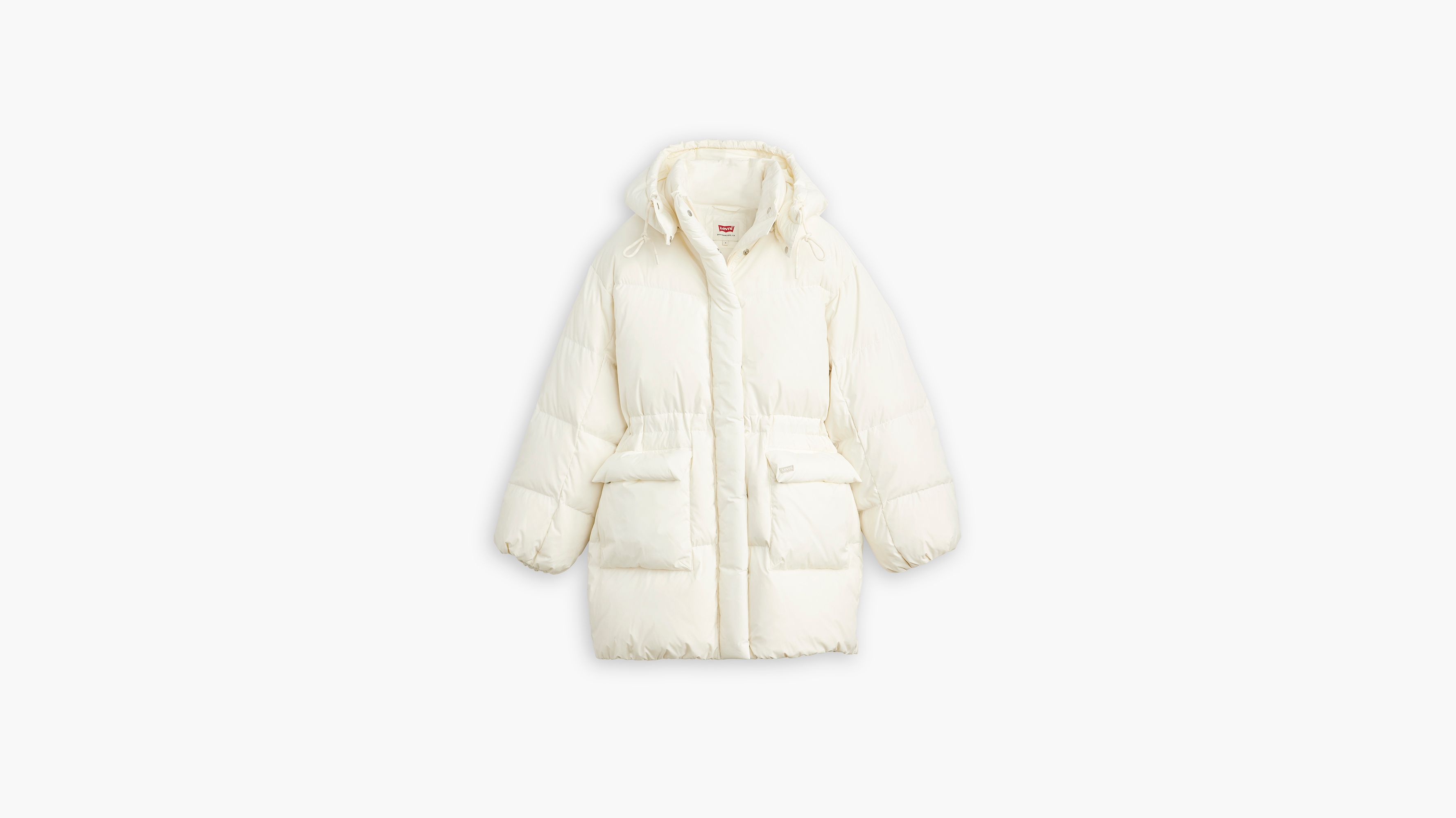 LINER PUFFER MIDDLE コート　オフホワイト Western Midi Bubble Puffer Jacket - White | Levi's® US