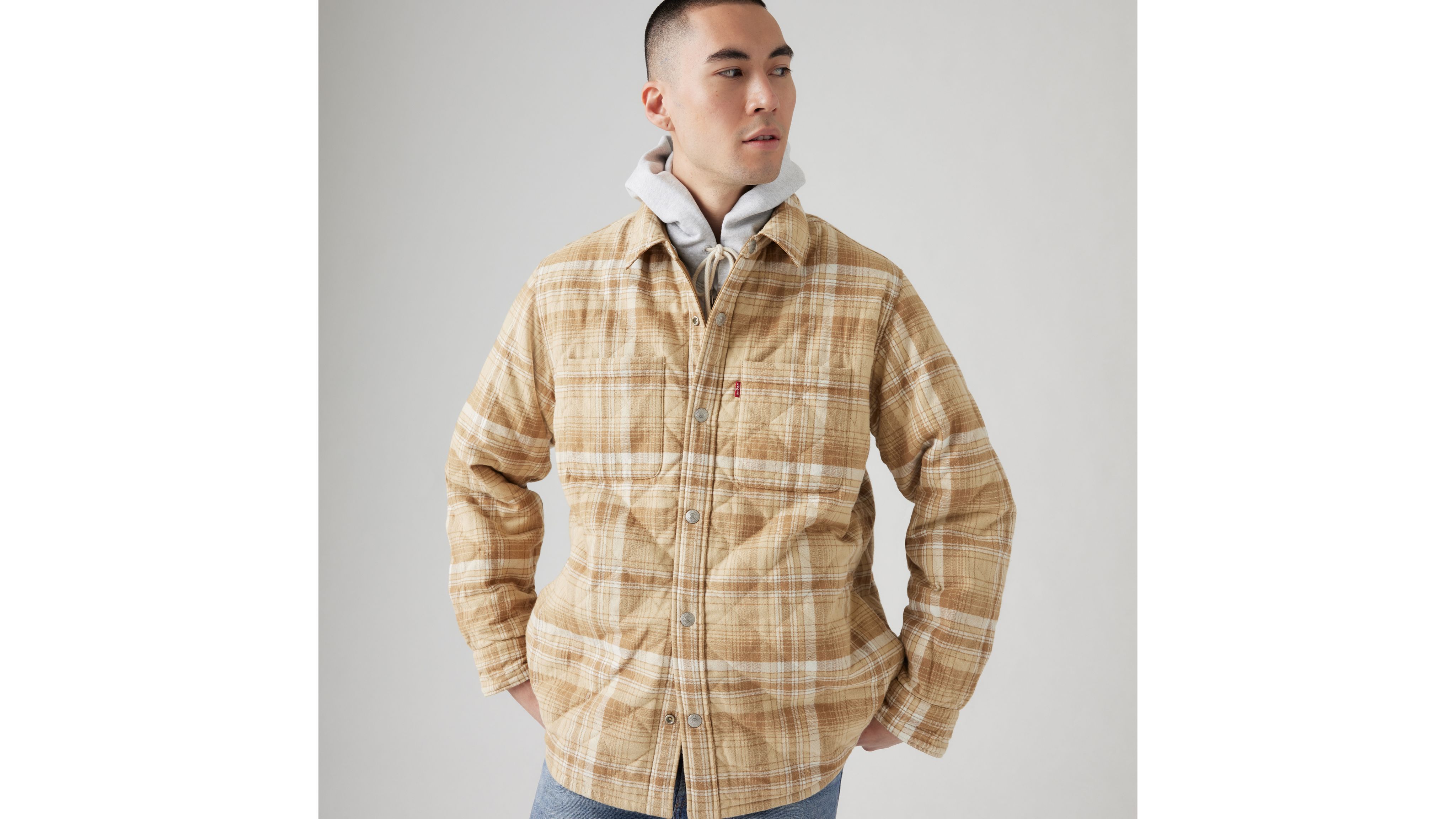 Levi's Bryant Padded Reversible Overshirt In Brown