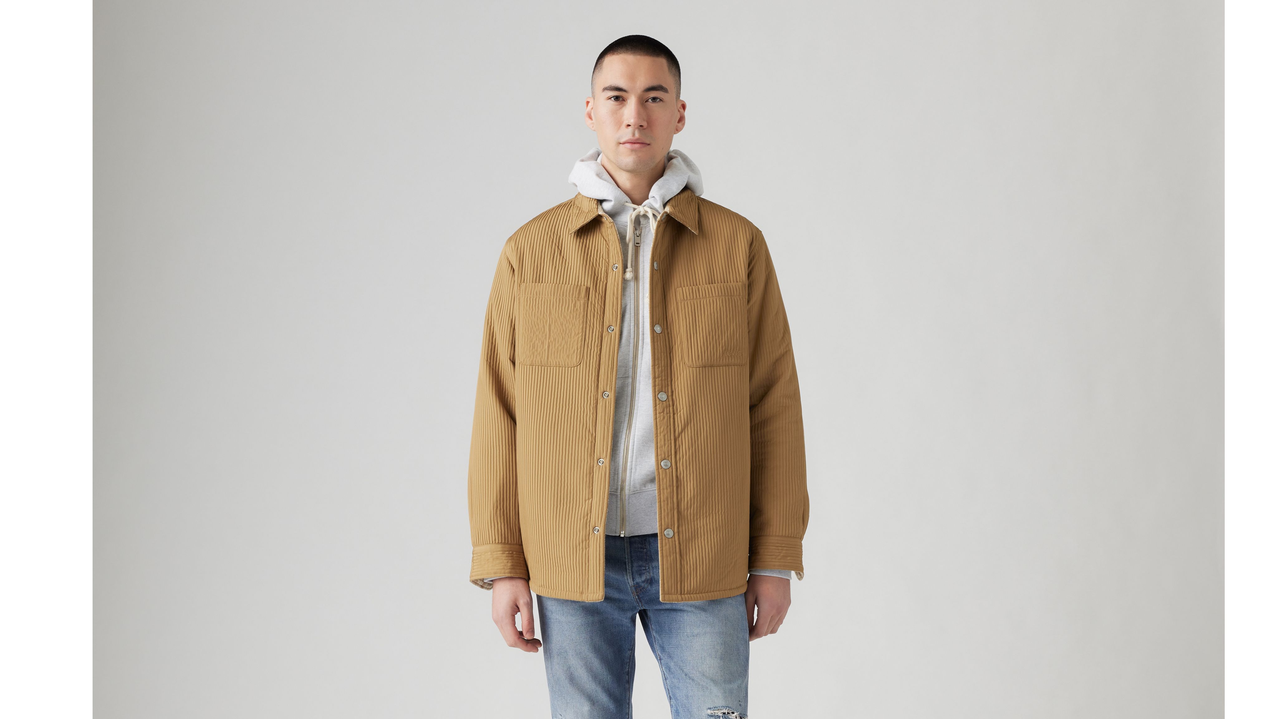 Levi's Bryant Padded Reversible Overshirt In Brown