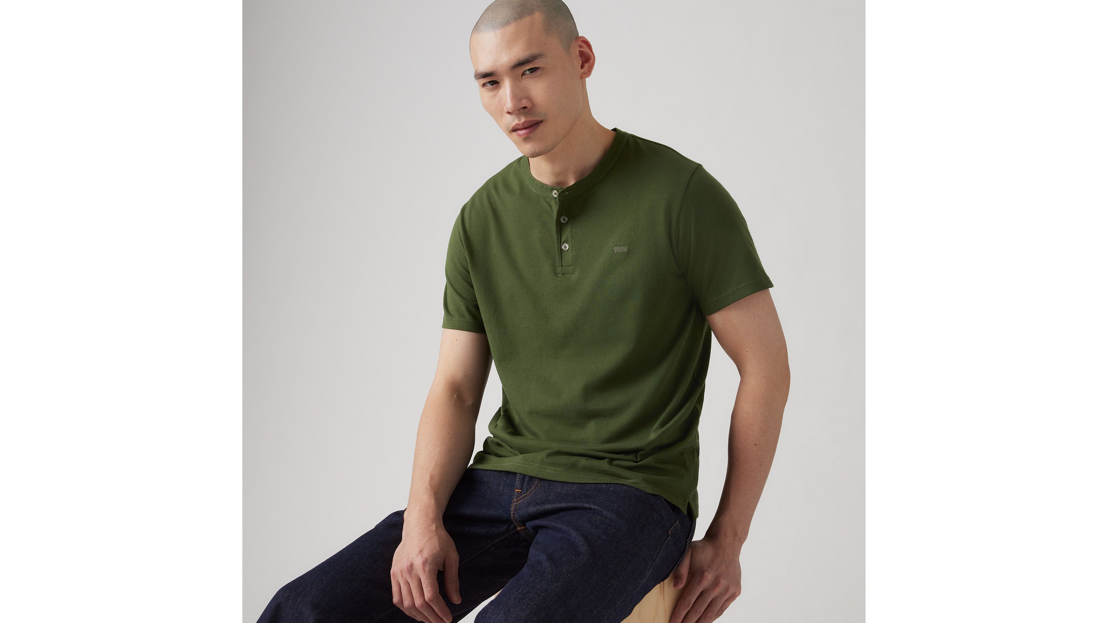 Housemark Short Sleeve Henley Shirt 1