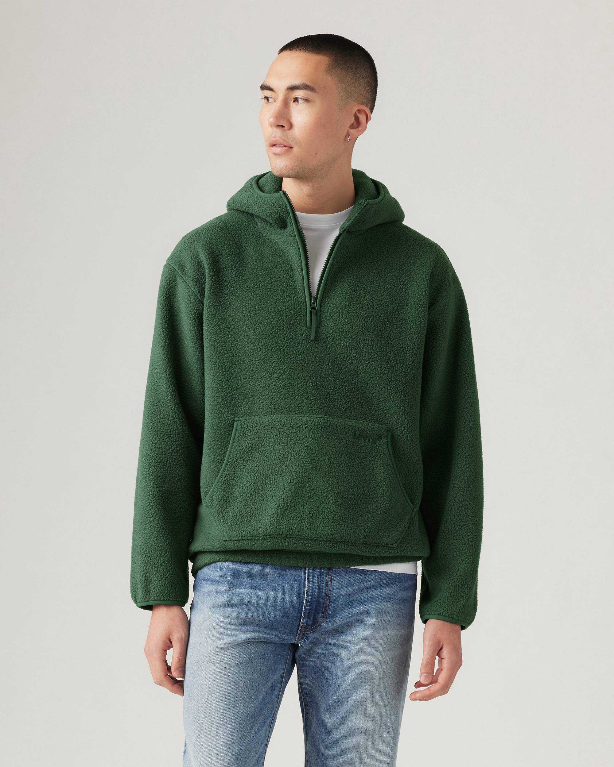 Hooded Sherpa Pullover - Green | Levi's® US Hooded Sherpa Pullover - Green | Levi's® US