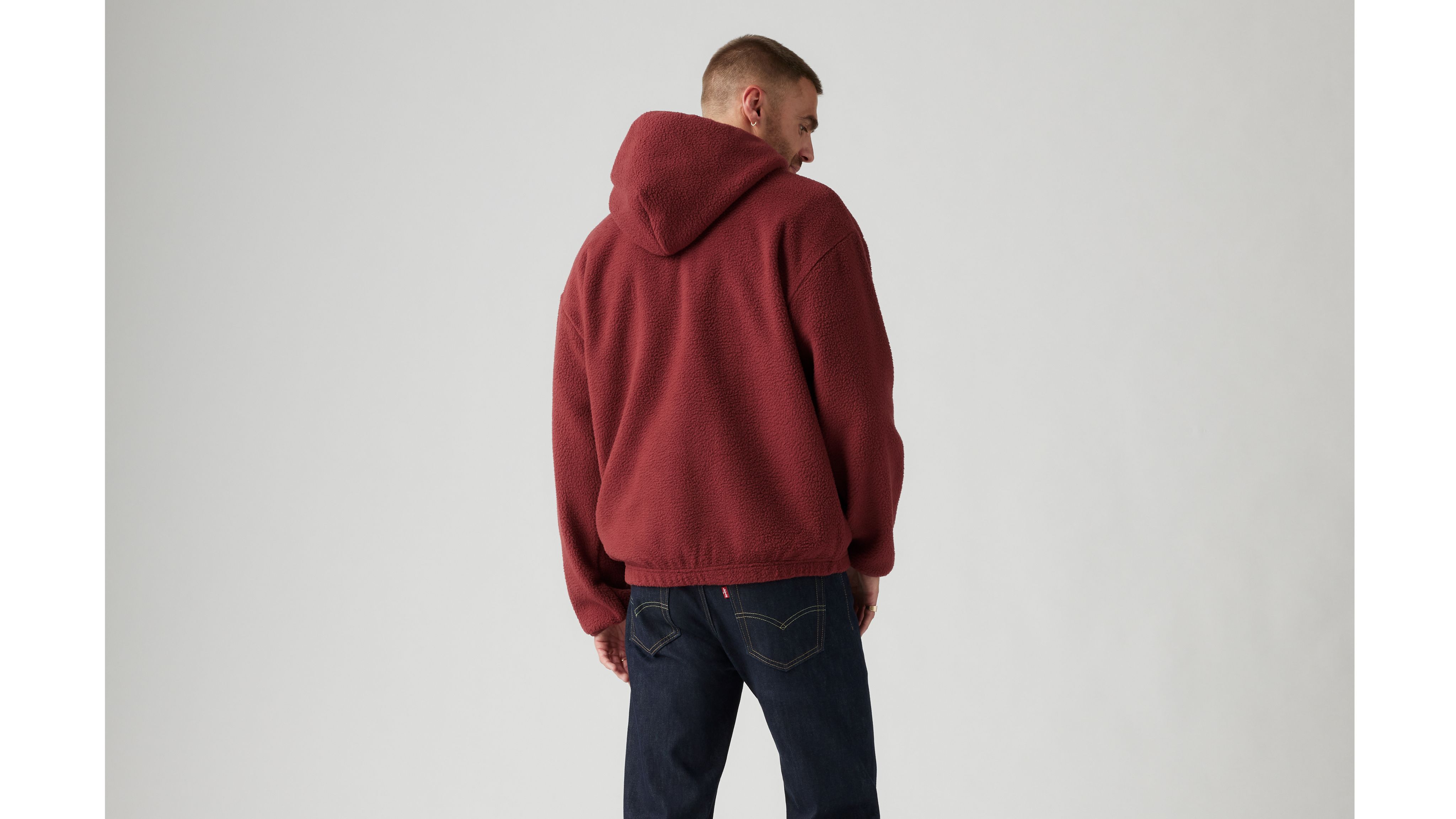 Hooded Sherpa Pullover Red Levi s BE