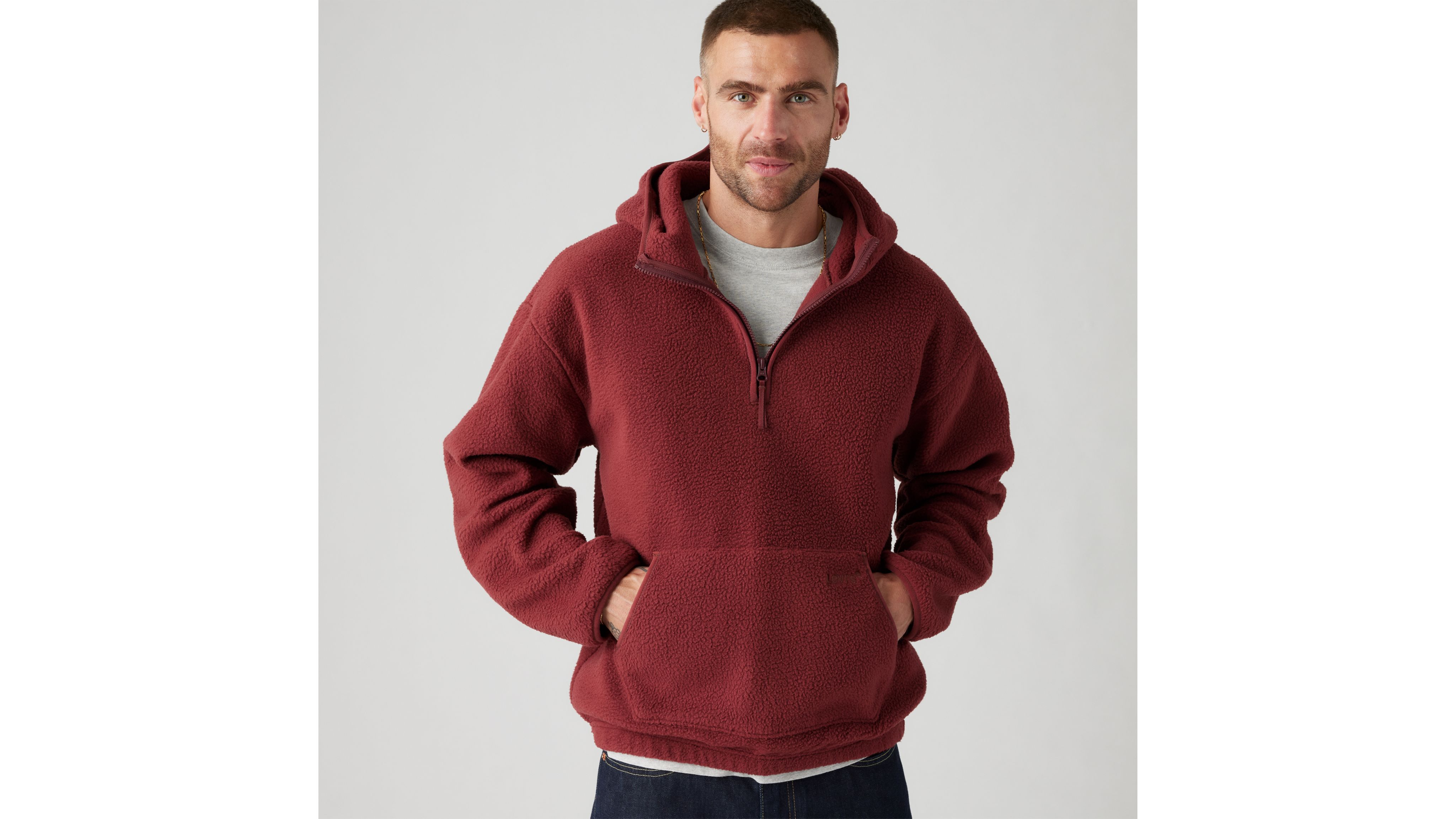 Hooded Sherpa Pullover - Red | Levi's® CZ