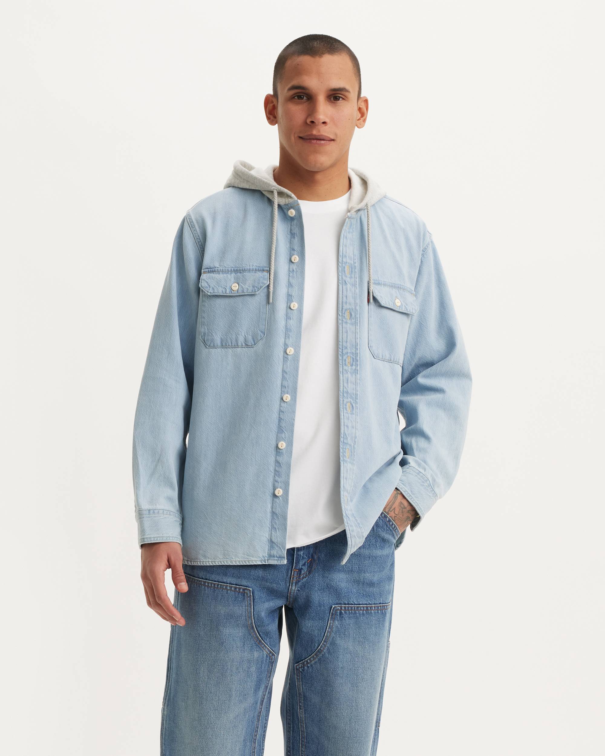 Hooded Classic Worker Shirt - Light Wash | Levi's® US Hooded Classic Worker Shirt - Light Wash | Levi's® US