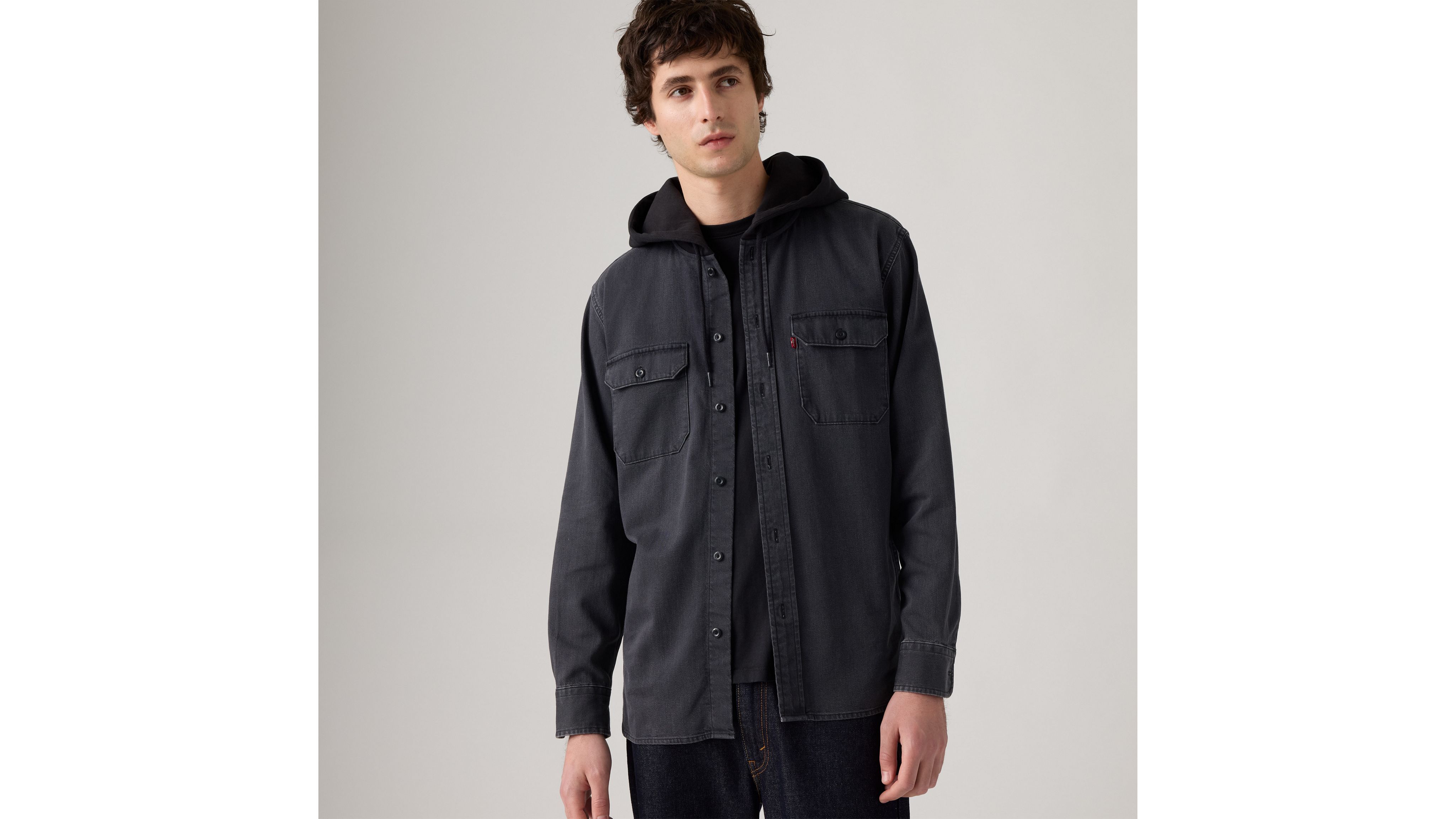 Levi's Hooded Classic Worker Shirt In Multi