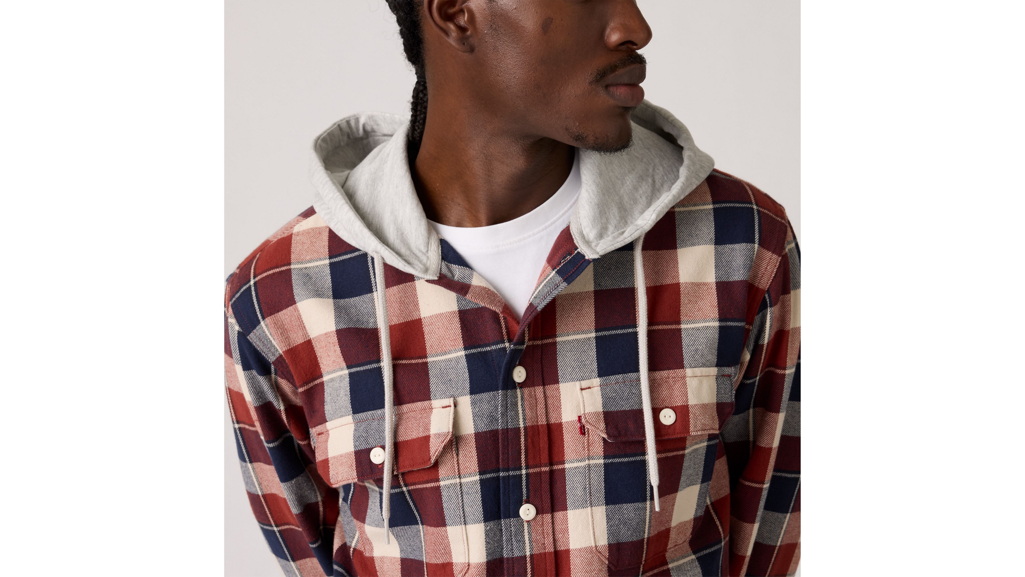 Levi's Hooded Classic Worker Shirt In Multi