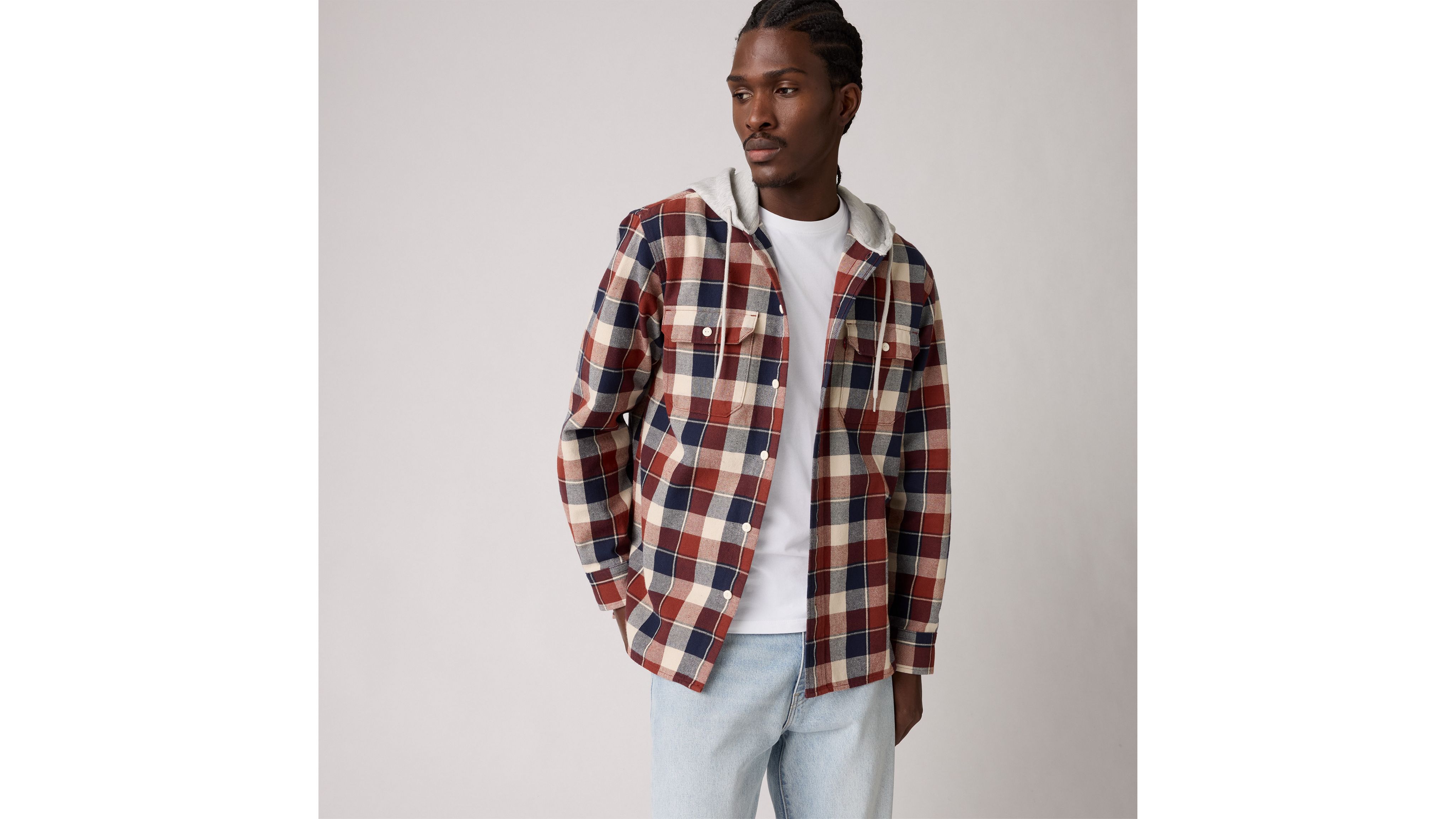 Levi's Hooded Classic Worker Shirt In Multi