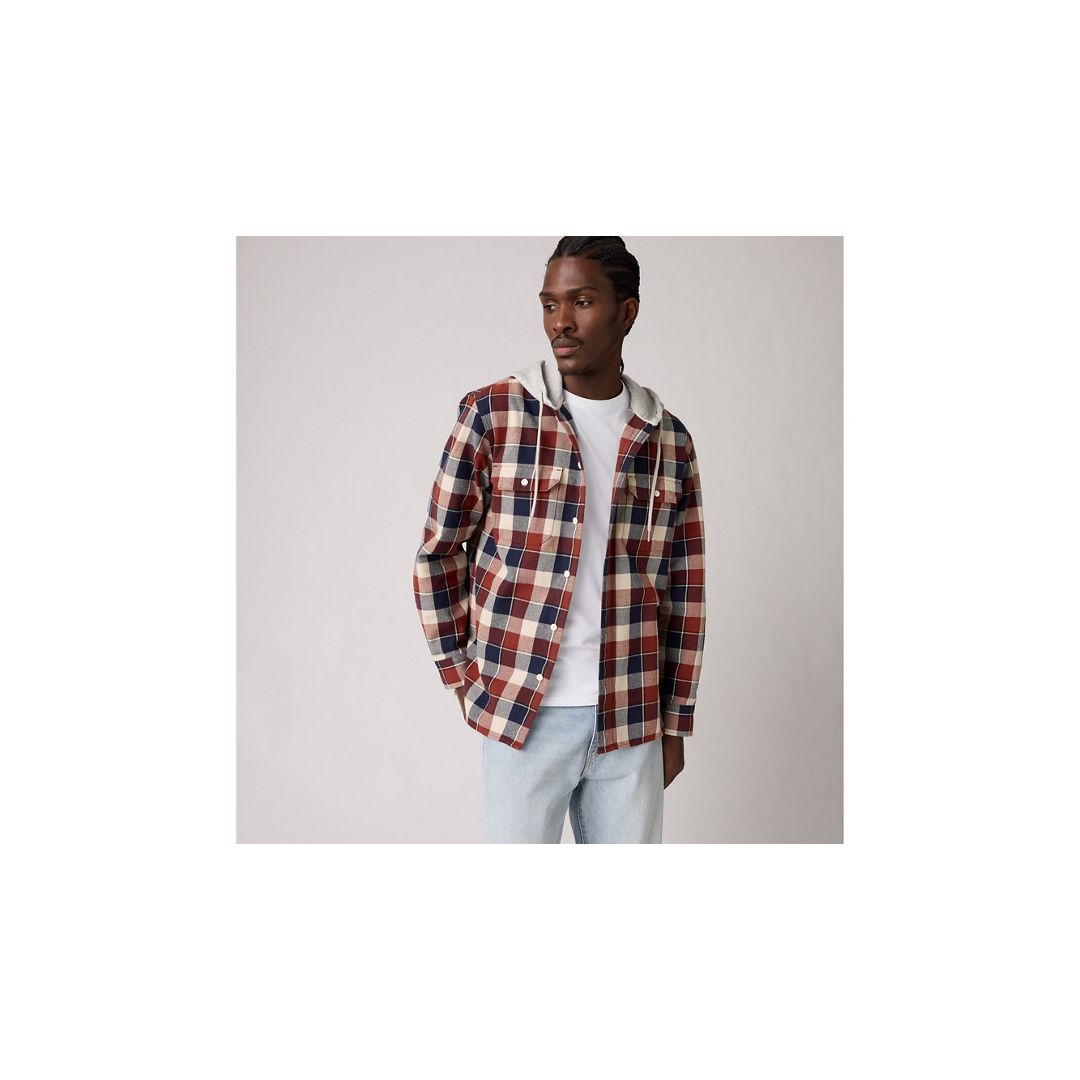 Levi's Hooded Classic Worker Shirt In Multi