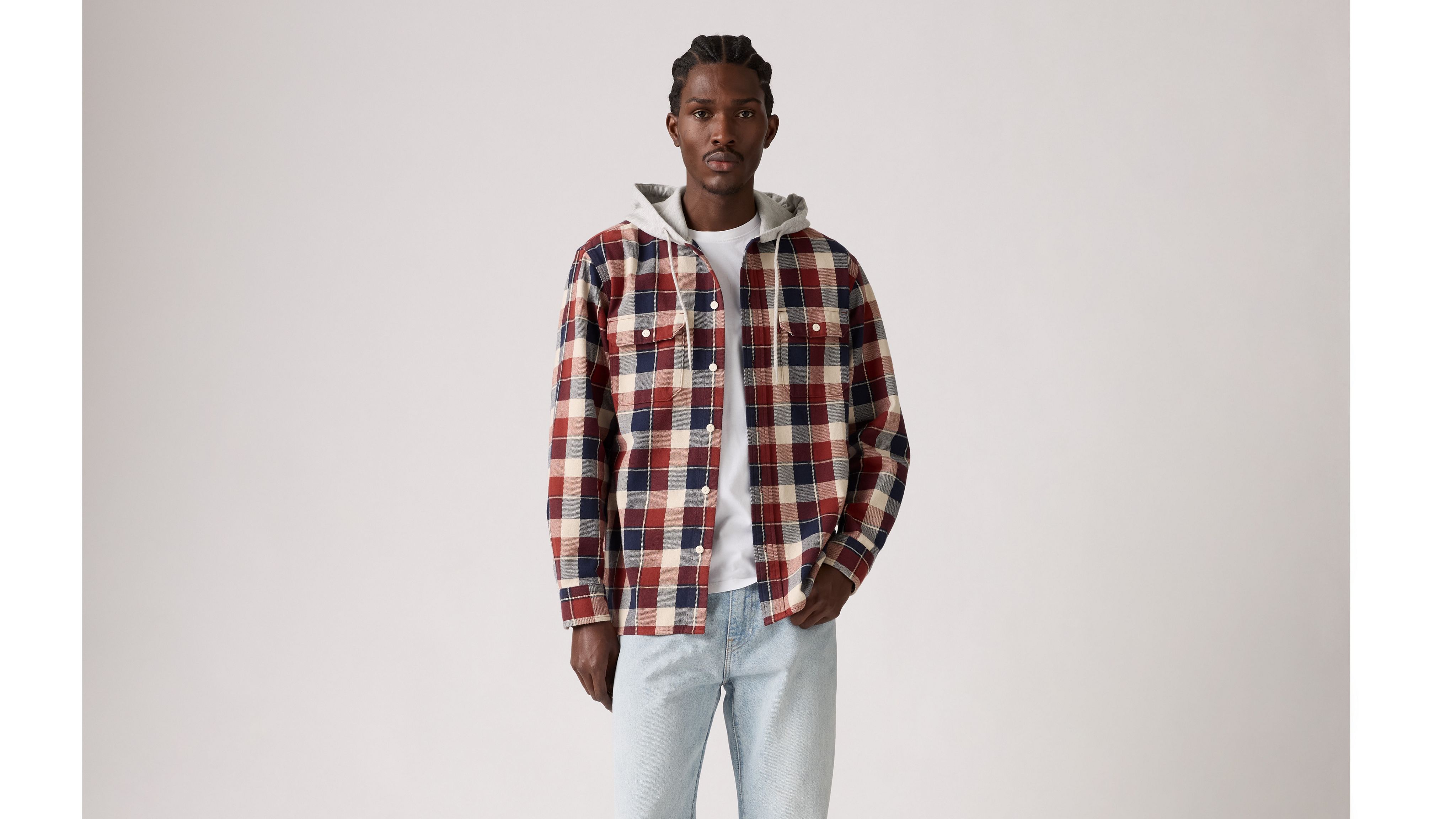 Levi's Hooded Classic Worker Shirt In Multi