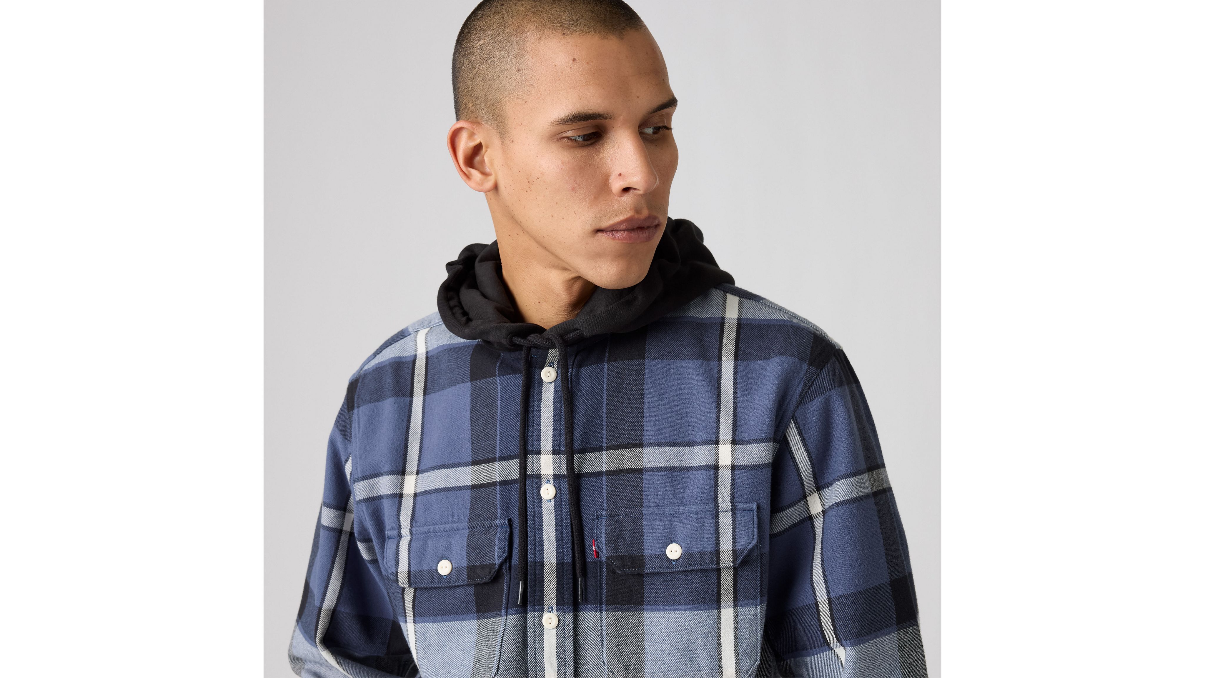 Levi's Hooded Classic Worker Shirt In Multi