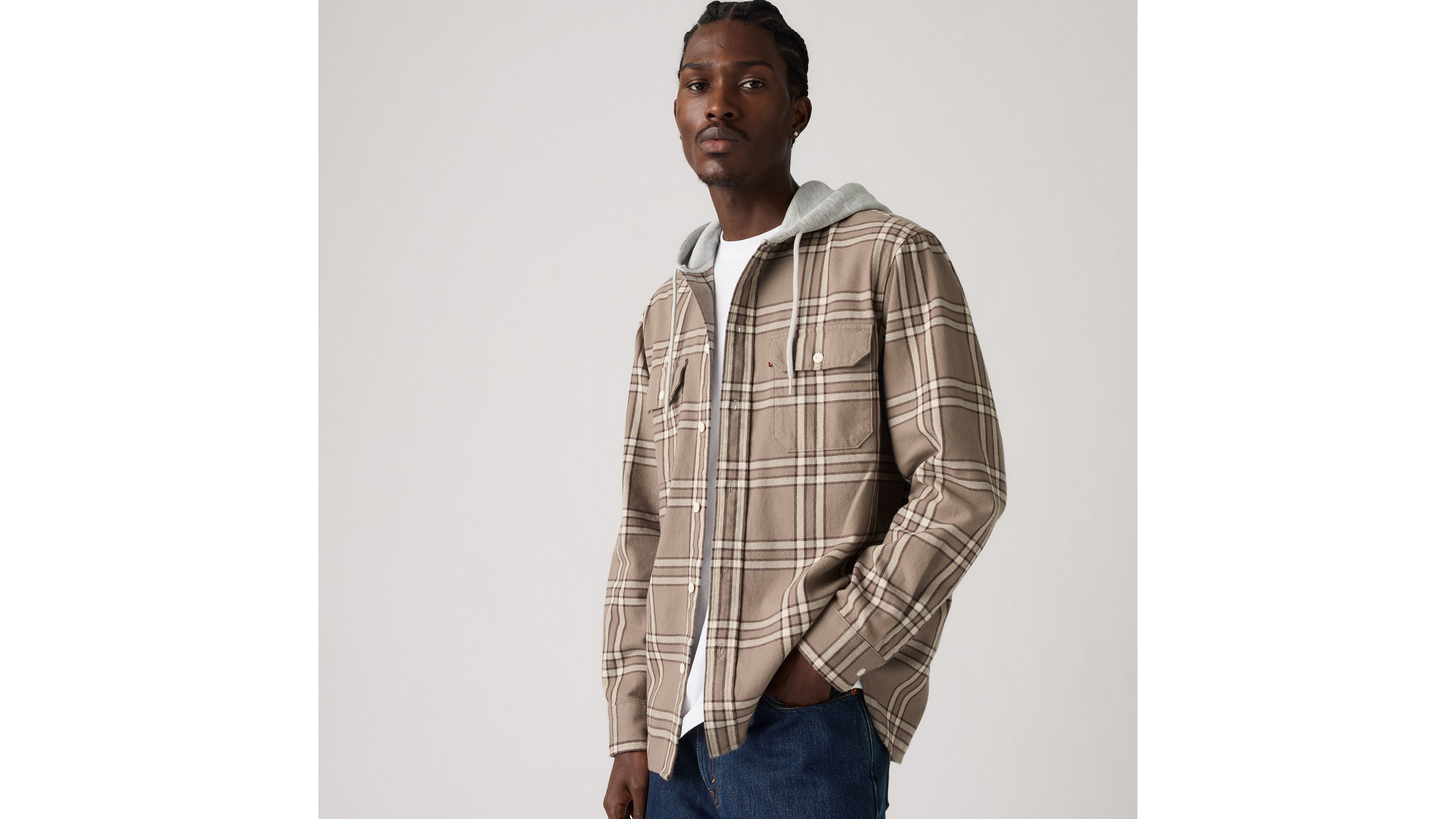 Plaid Hooded Classic Worker Shirt 1