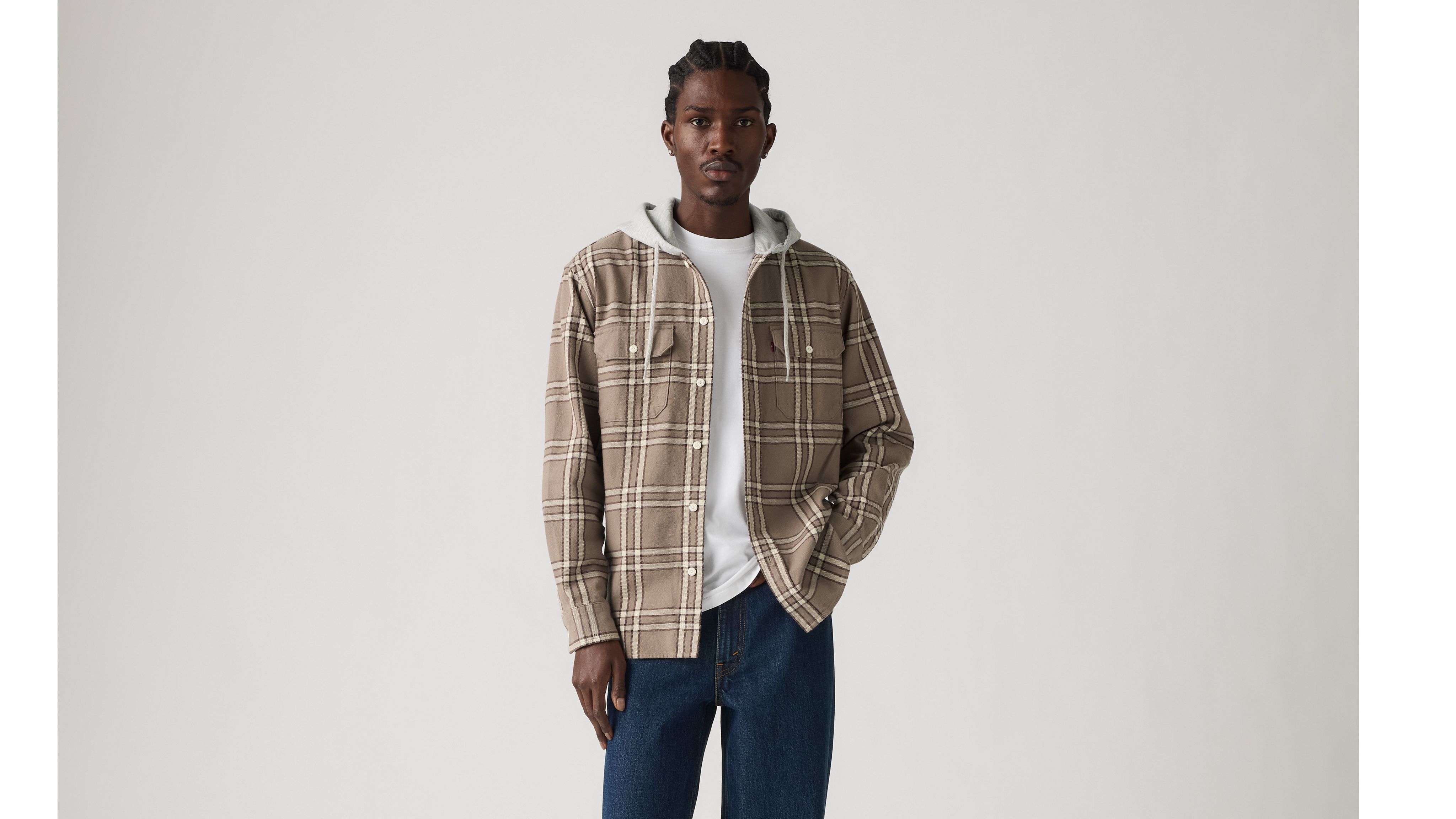 Plaid Hooded Classic Worker Shirt 1