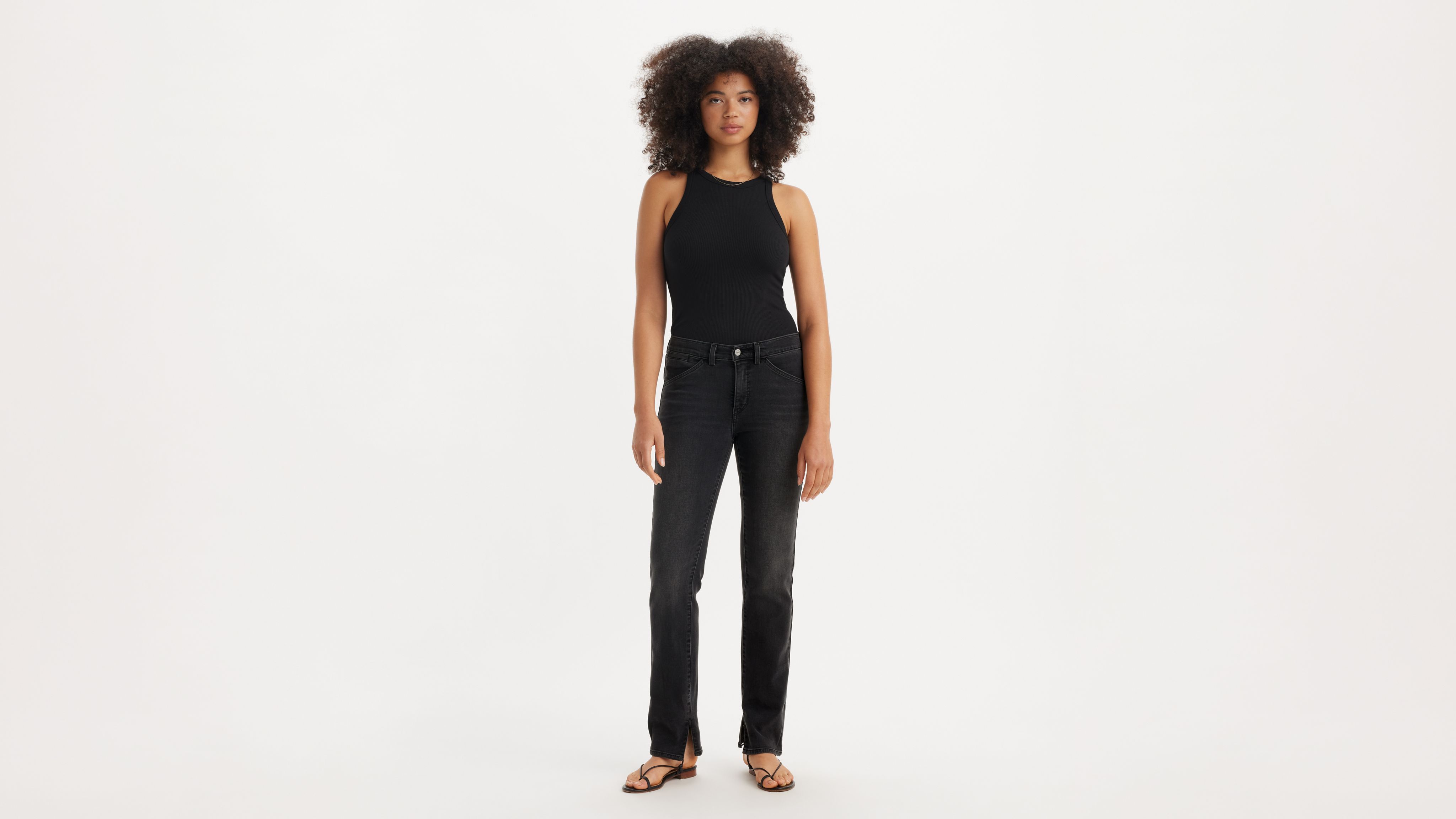 Levi 314 shaping straight jeans black on sale