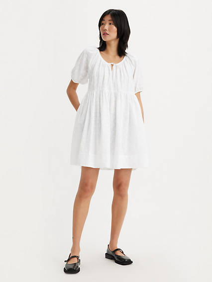 robe courte manche courte jaylee blanc / bright white