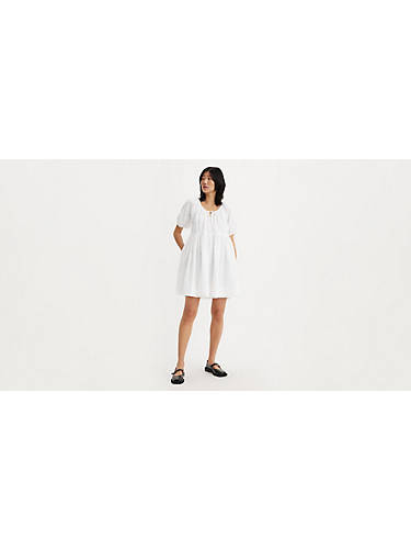 리바이스 Levi Jaylee Shirt Sleeve Mini Dress,Bright White