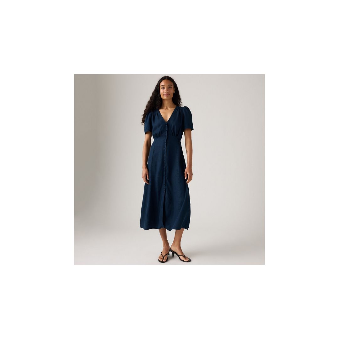 Levi's Sarina Short-sleeve Midi Dress In Blue