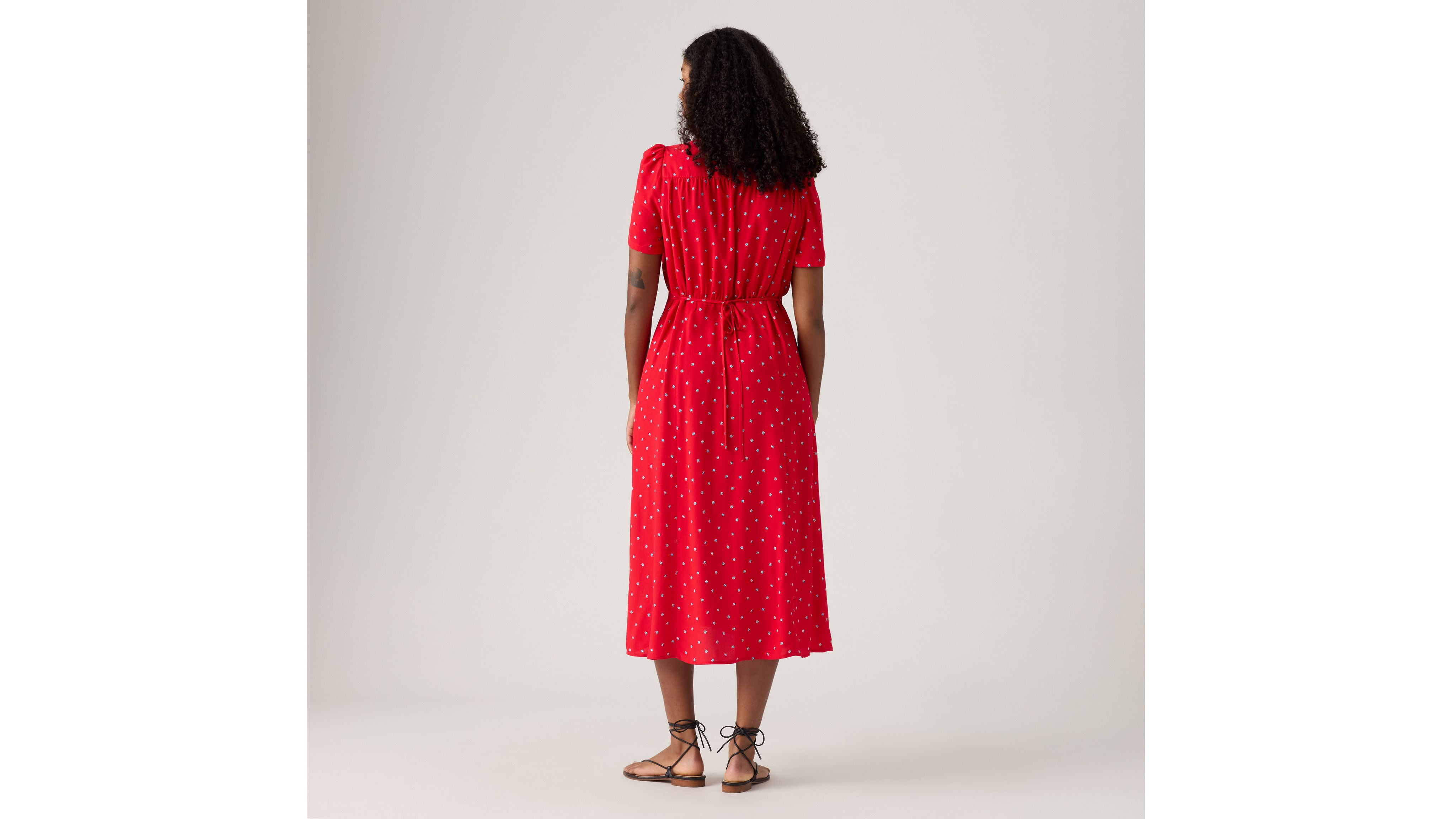 Levi's Sarina Short-sleeve Midi Dress In Red