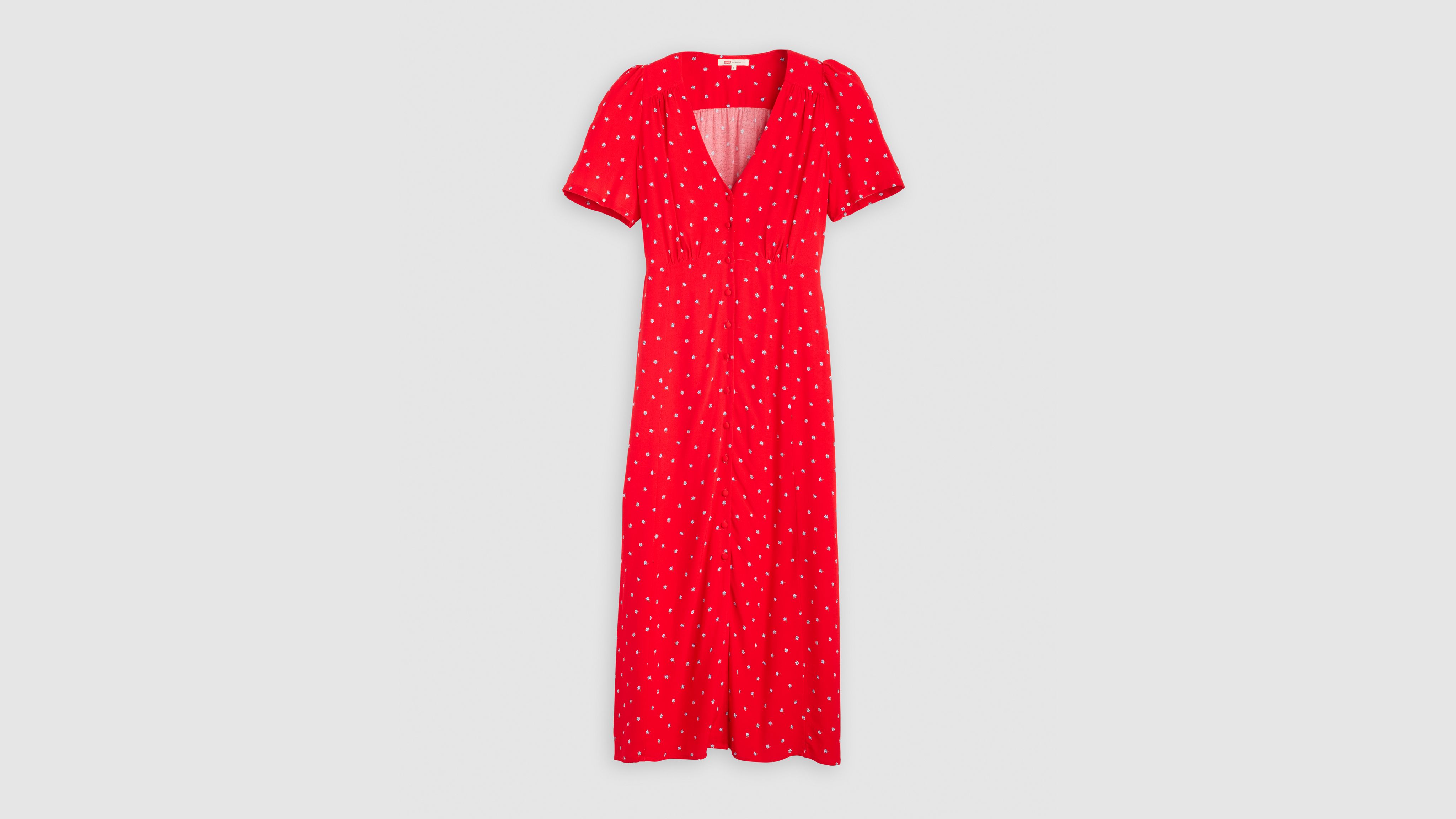 Levi's Sarina Short-sleeve Midi Dress In Red