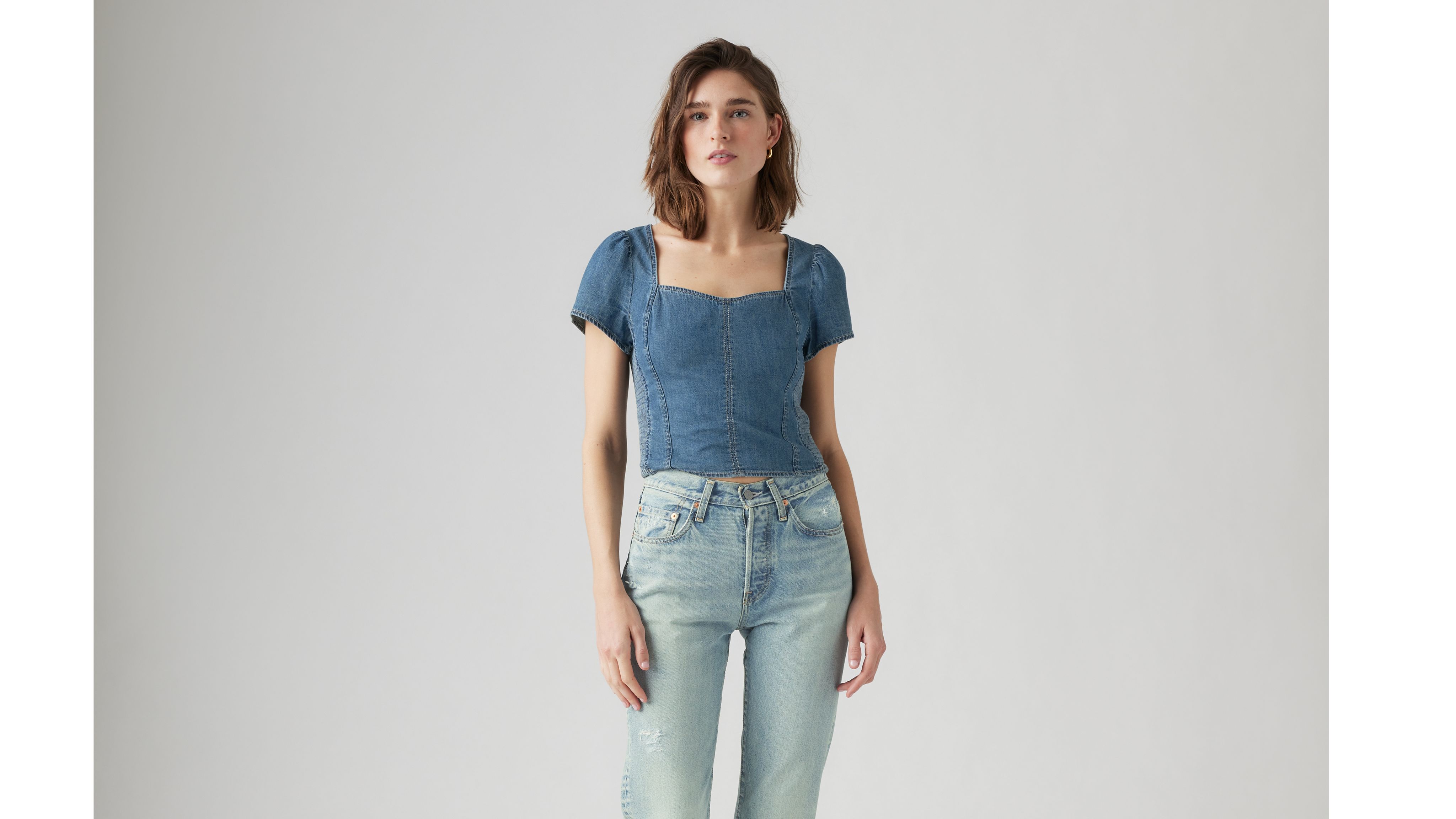 Levi's Ophelia Short Sleeve Denim Corset - Women's S