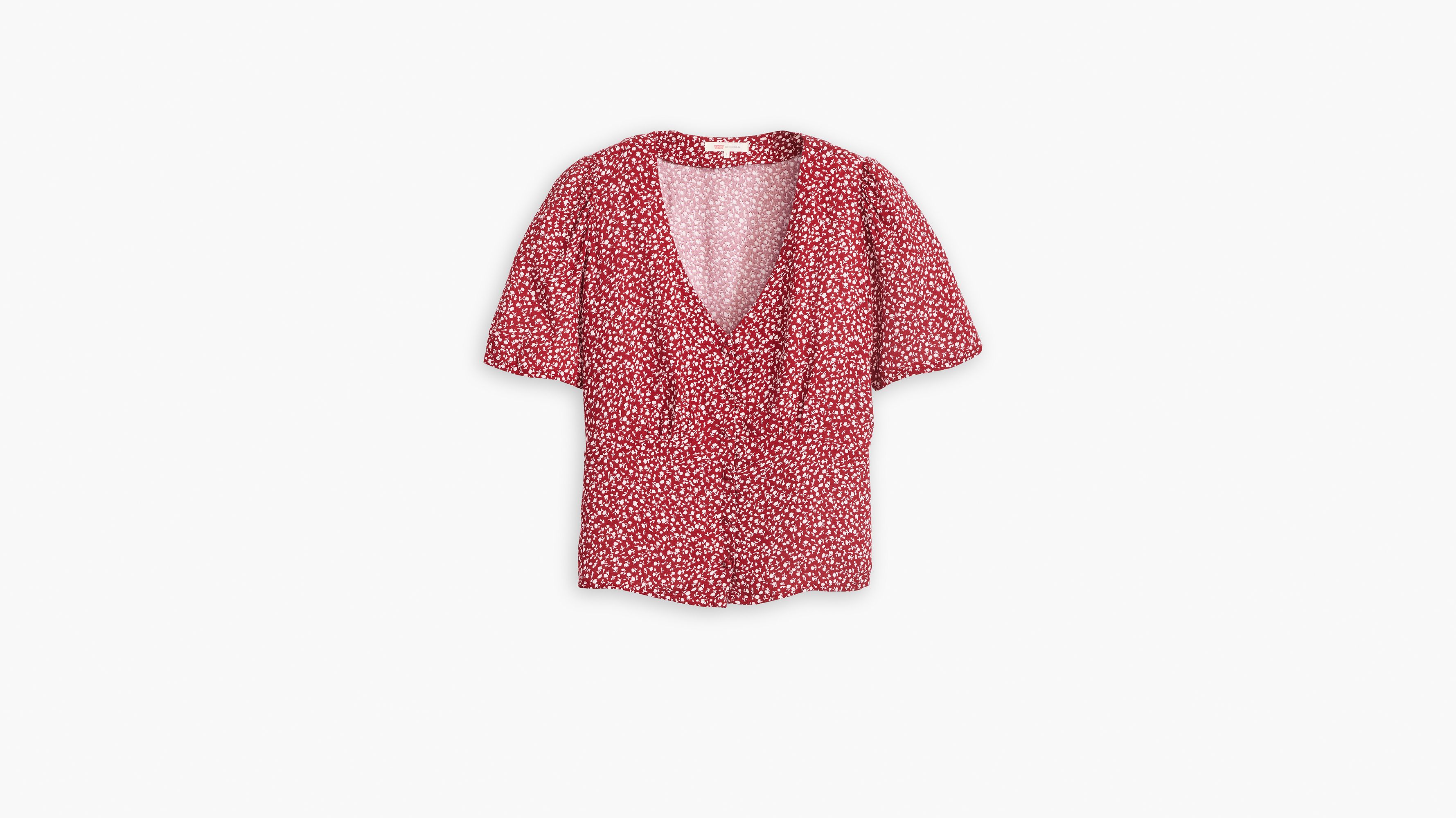 Dolores Short Sleeve Blouse - Red | Levi's® US
