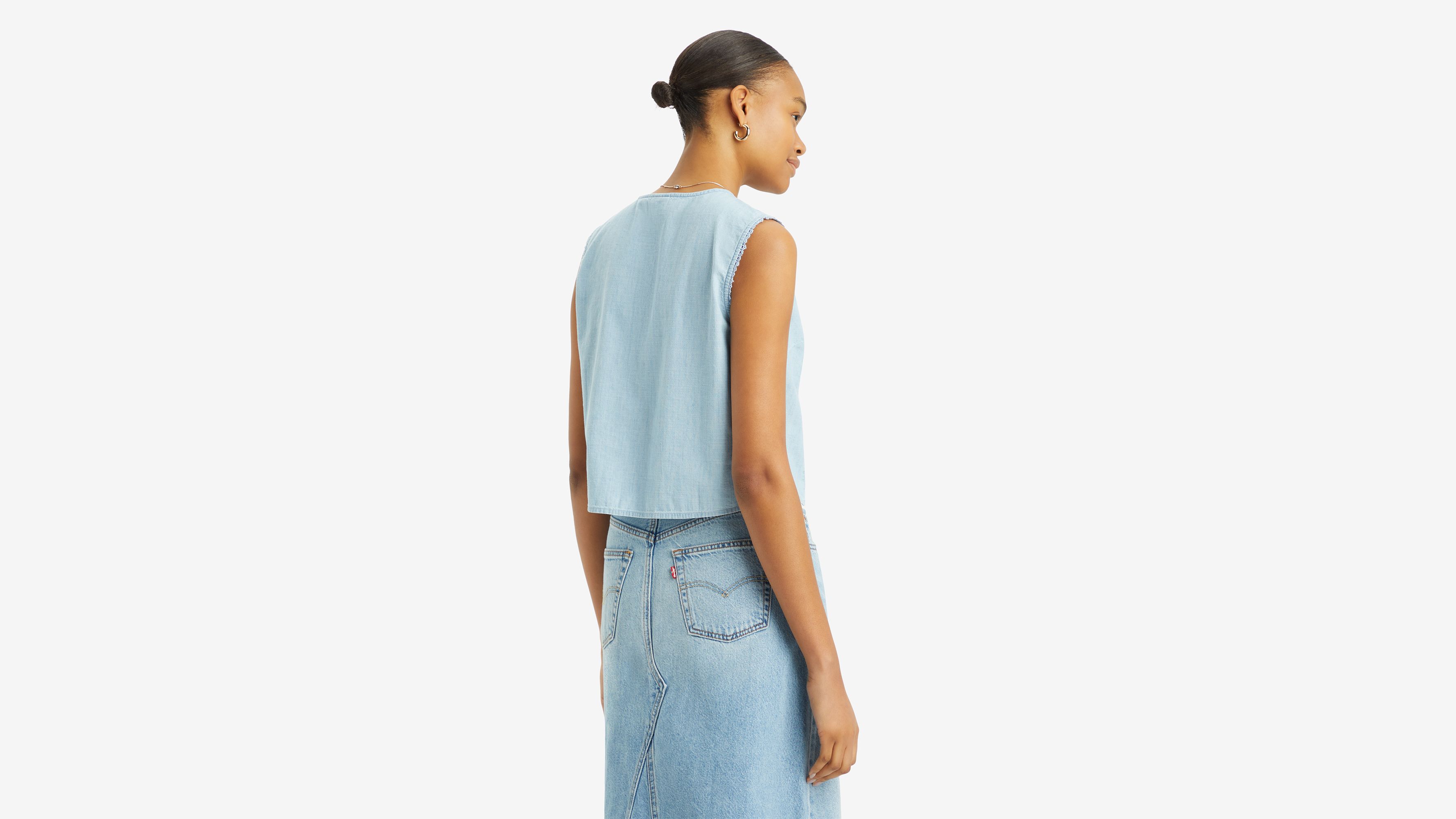 Ærmeløs Lorelai skjorte med knapper 2