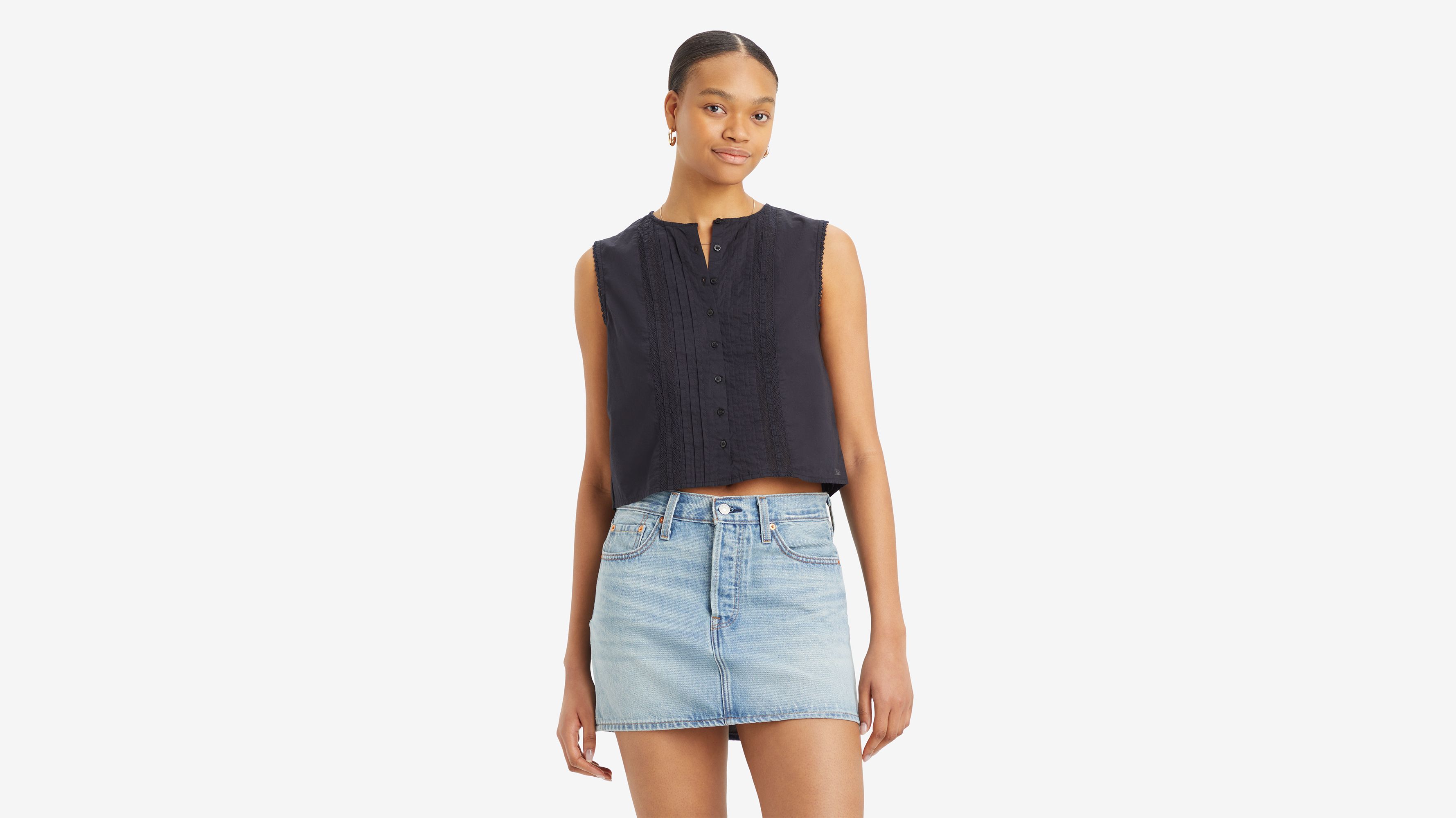 Lorelai Button-Up Sleeveless Shirt 1
