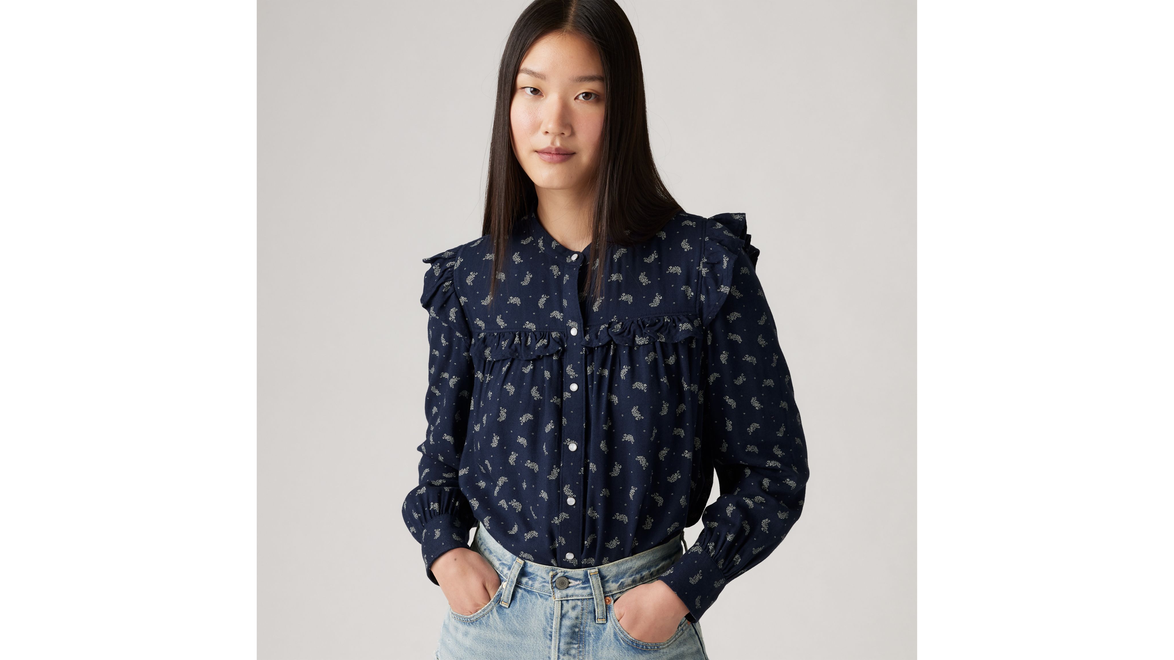 Levi's Gianna Long Sleeve Blouse - Women's M