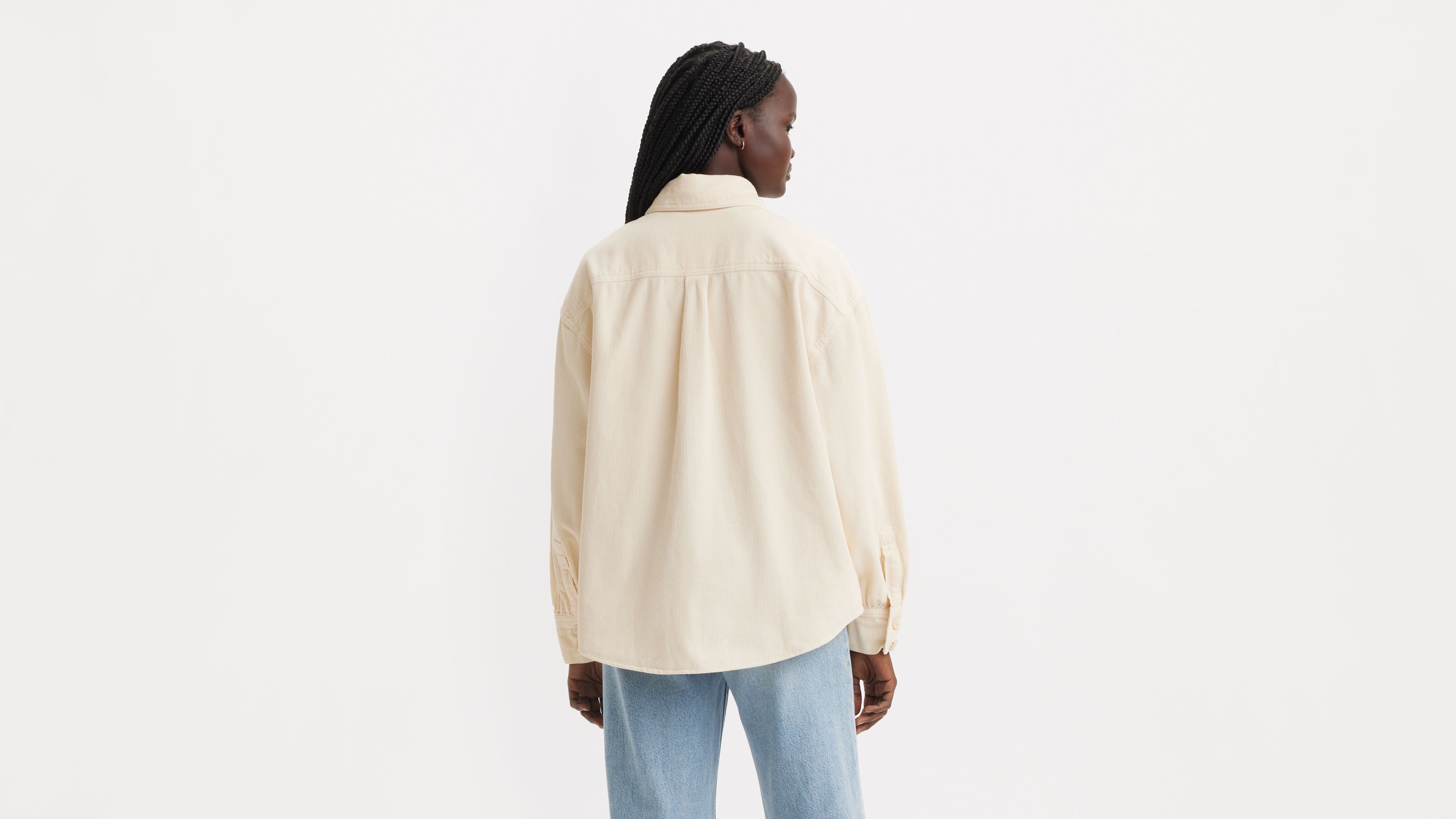 Levi's Orion Corduroy Overshirt In White Swan