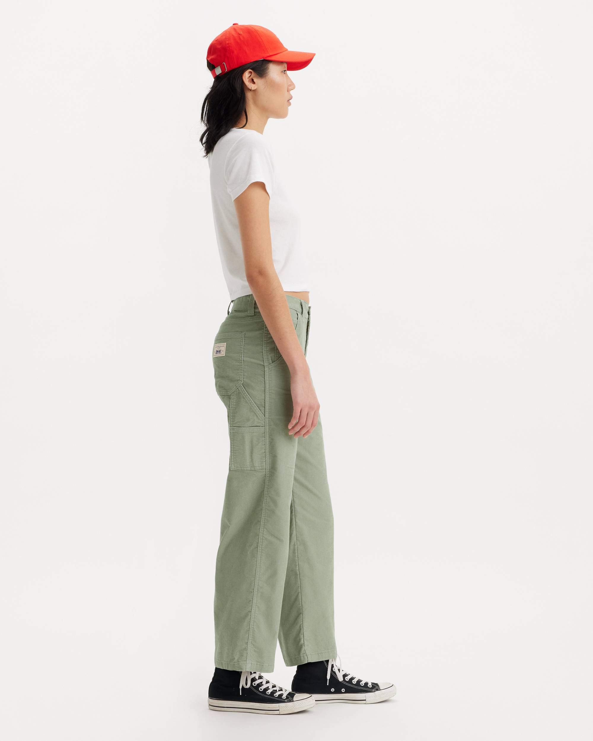 Baggy Carpenter Lightweight Corduroy Women's Pants - Green Baggy Carpenter Lightweight Corduroy Women's Pants - Green