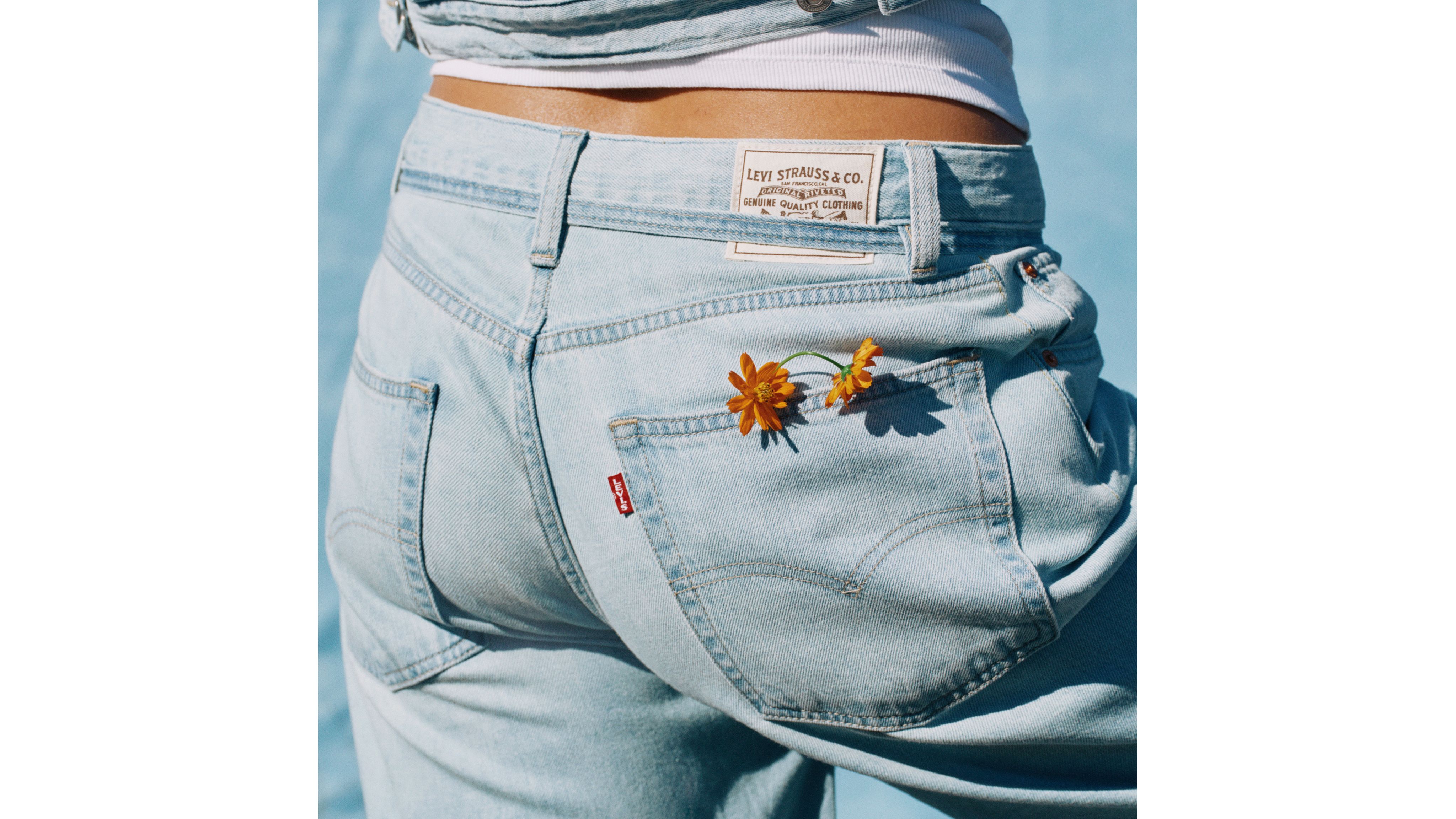 ボトムスその他 LEVI S Women Pants A87010008 Blue Xl Straight Linen+ Denim Jeans - Blue | Levi's® XK